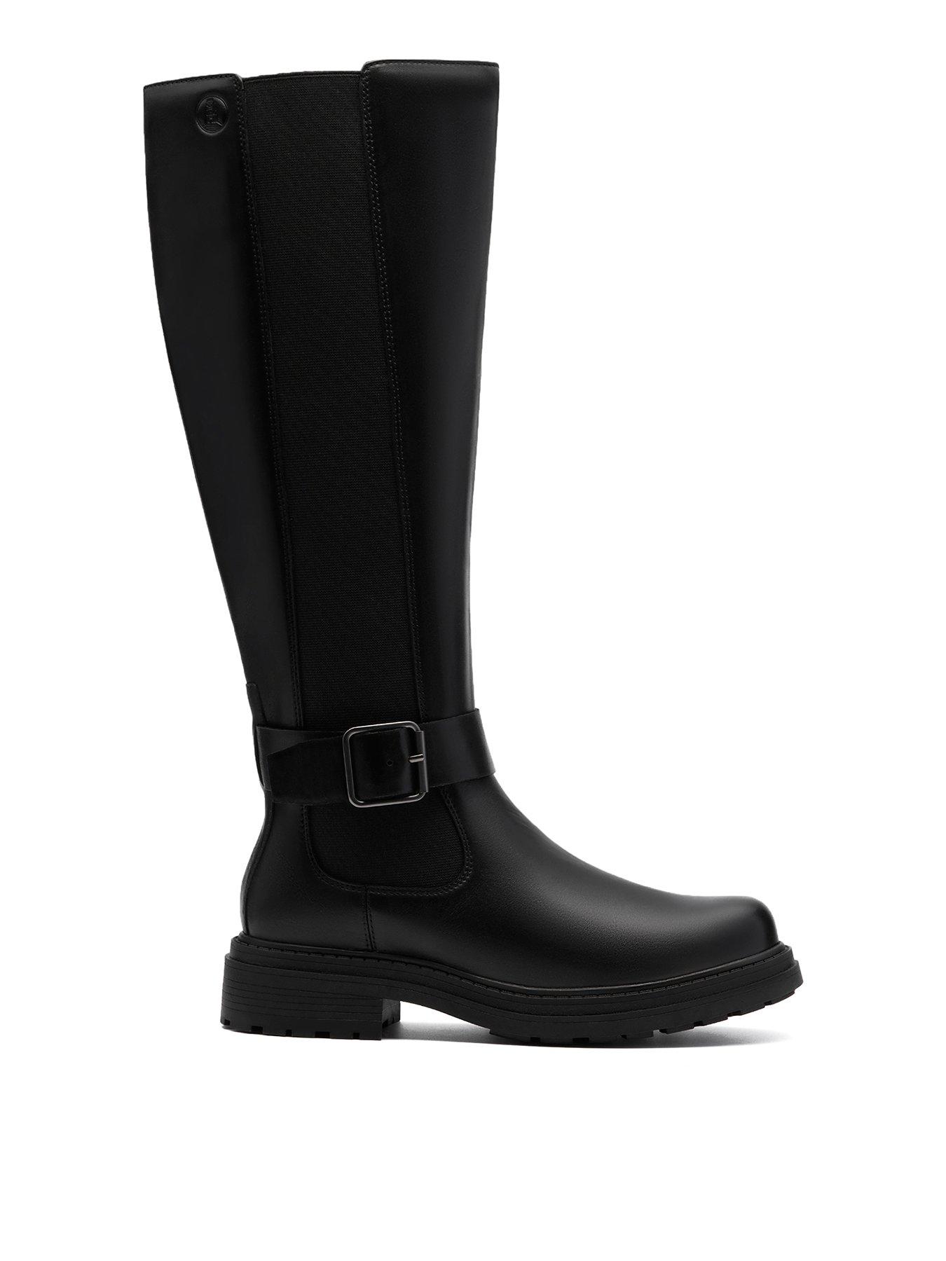 Clarks Orinoco3 Tall Leather Knee Boots -Black