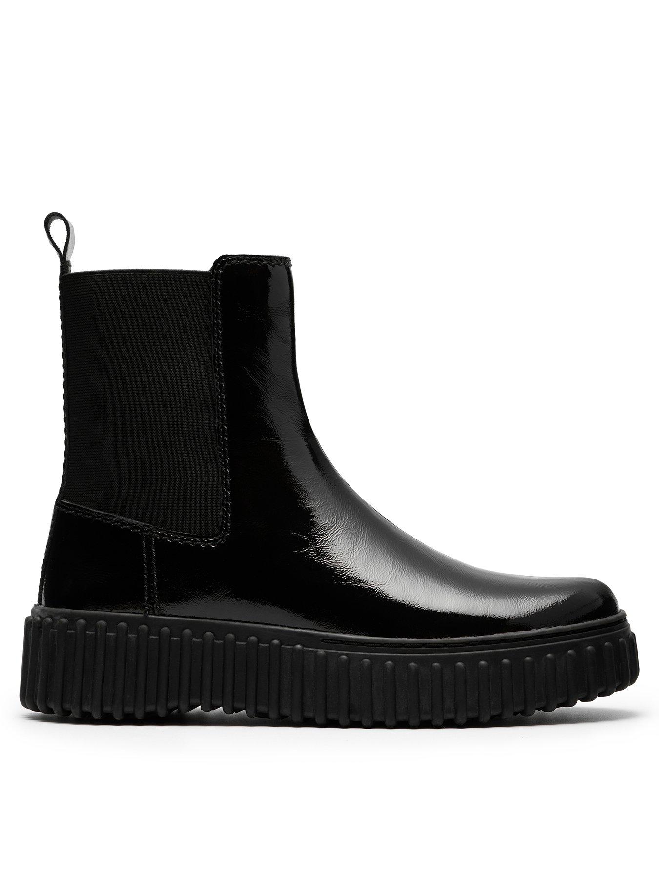 Image 1 of 6 of Clarks Torhill Maple Patent Ankle Boot - Black