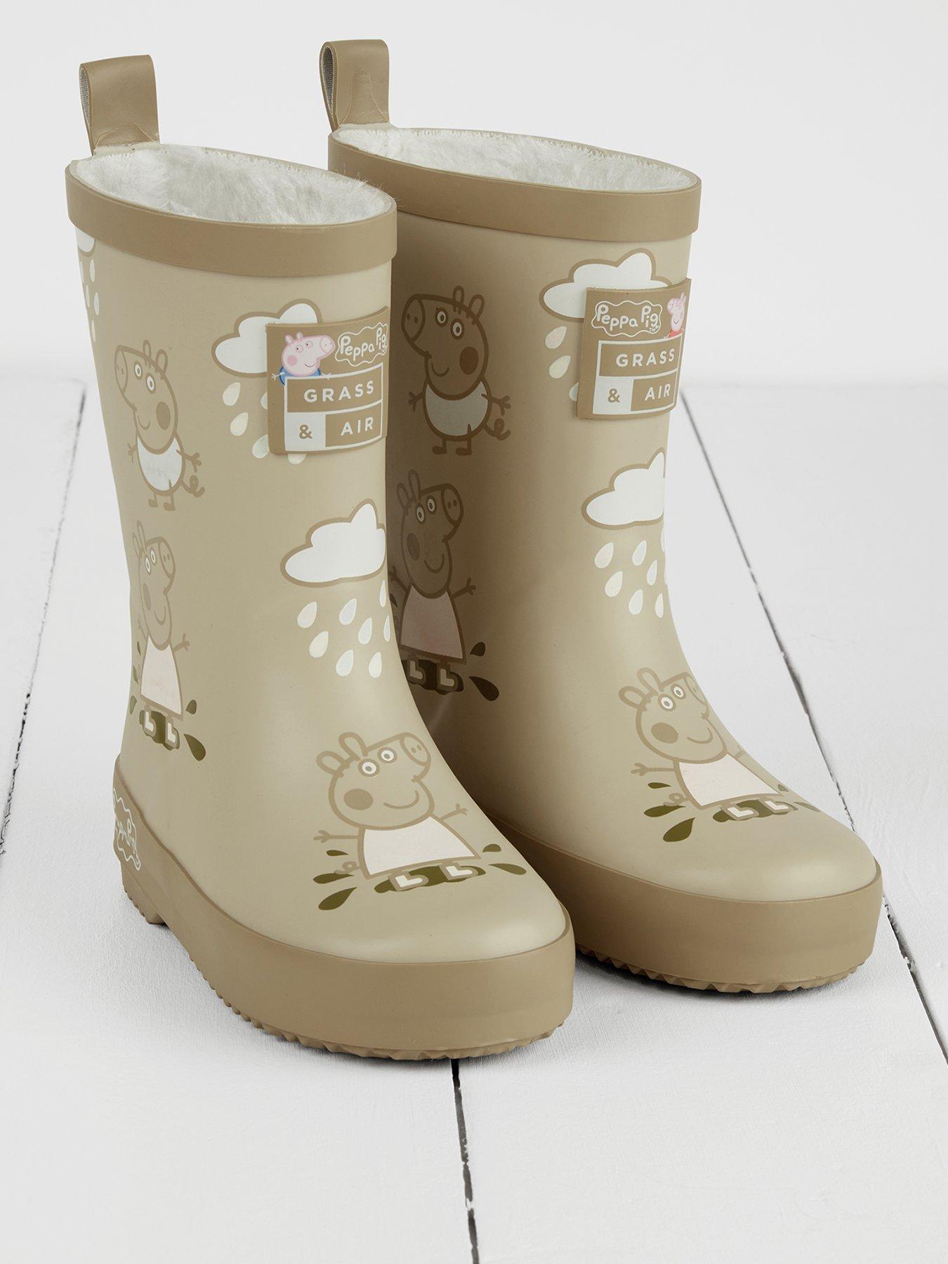 undefined Infant/ Junior Peppa Pig Colour-Revealing Winter Wellies - Grey