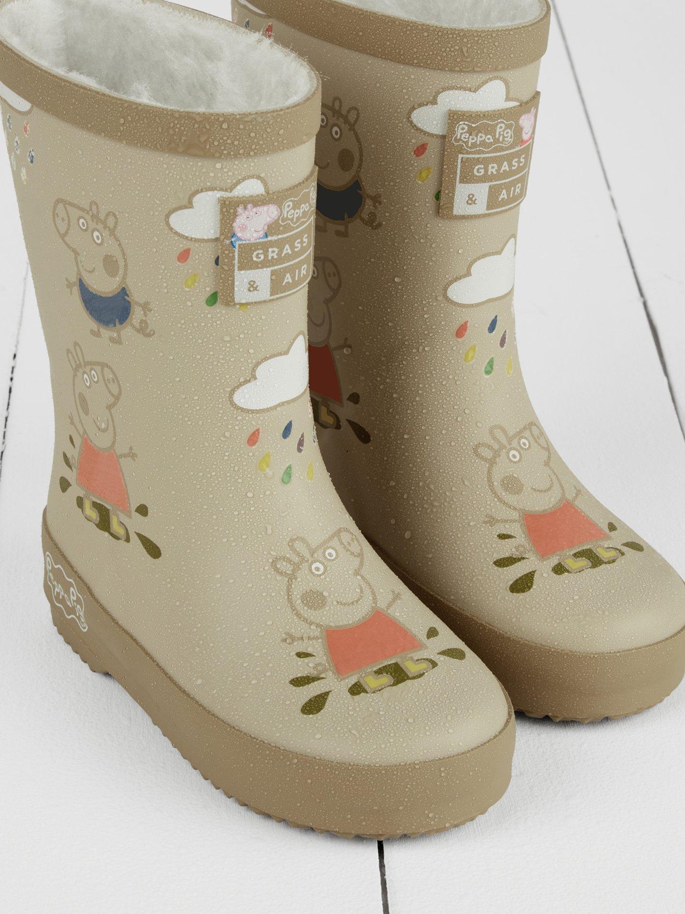 Image 4 of 4 of Grass & Air Infant/ Junior Peppa Pig Colour-Revealing Winter Wellies - Grey