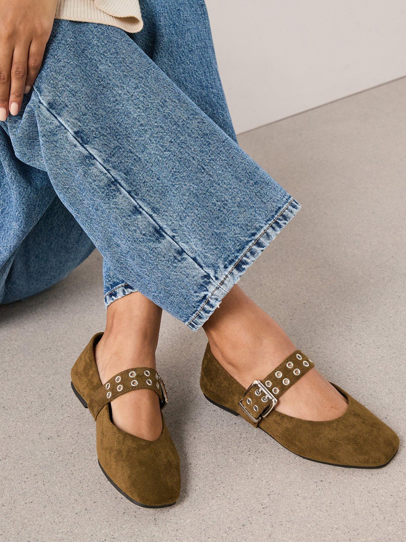 The Very Collection Wide Fit Ballet Flat - Khaki