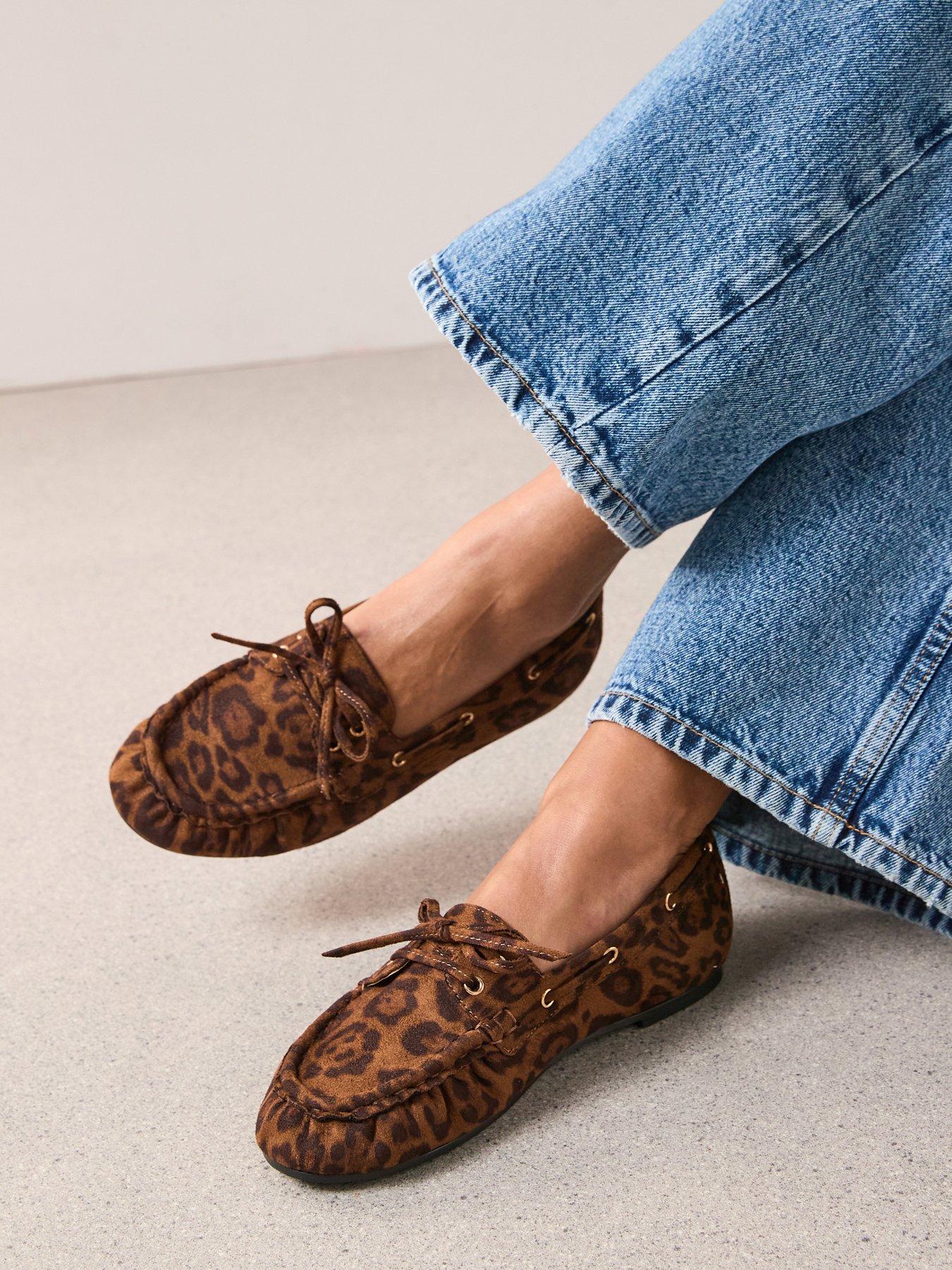 The Very Collection Extra Wide Fit Boat Shoe - Leopard Print