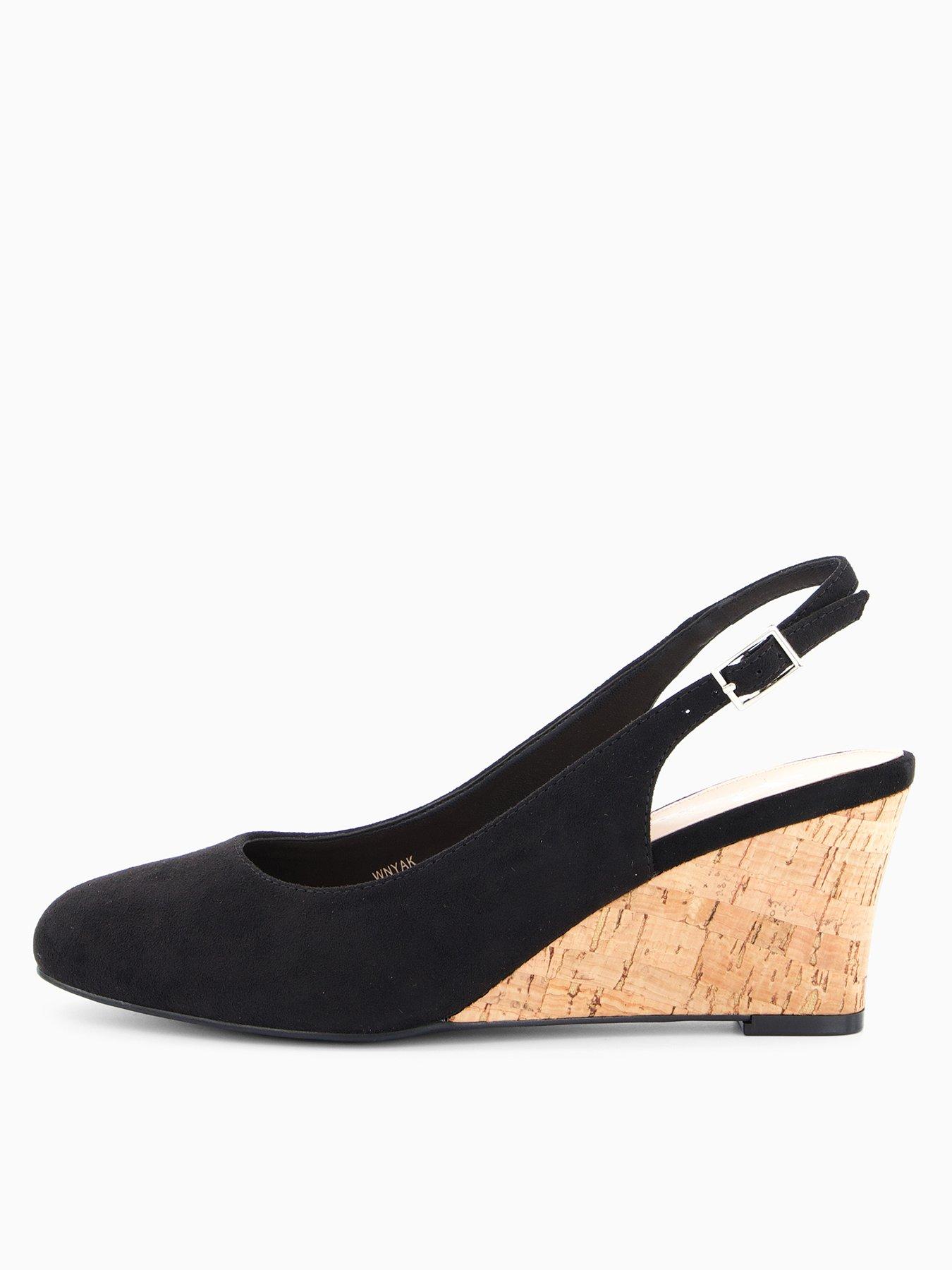 Image 2 of 7 of The Very Collection Wedge Sling Back Shoe - Black