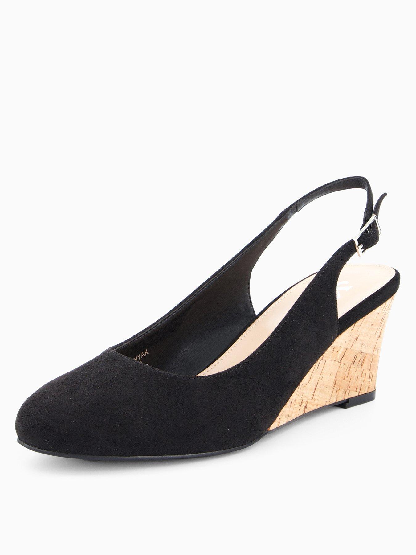 Image 3 of 7 of The Very Collection Wedge Sling Back Shoe - Black