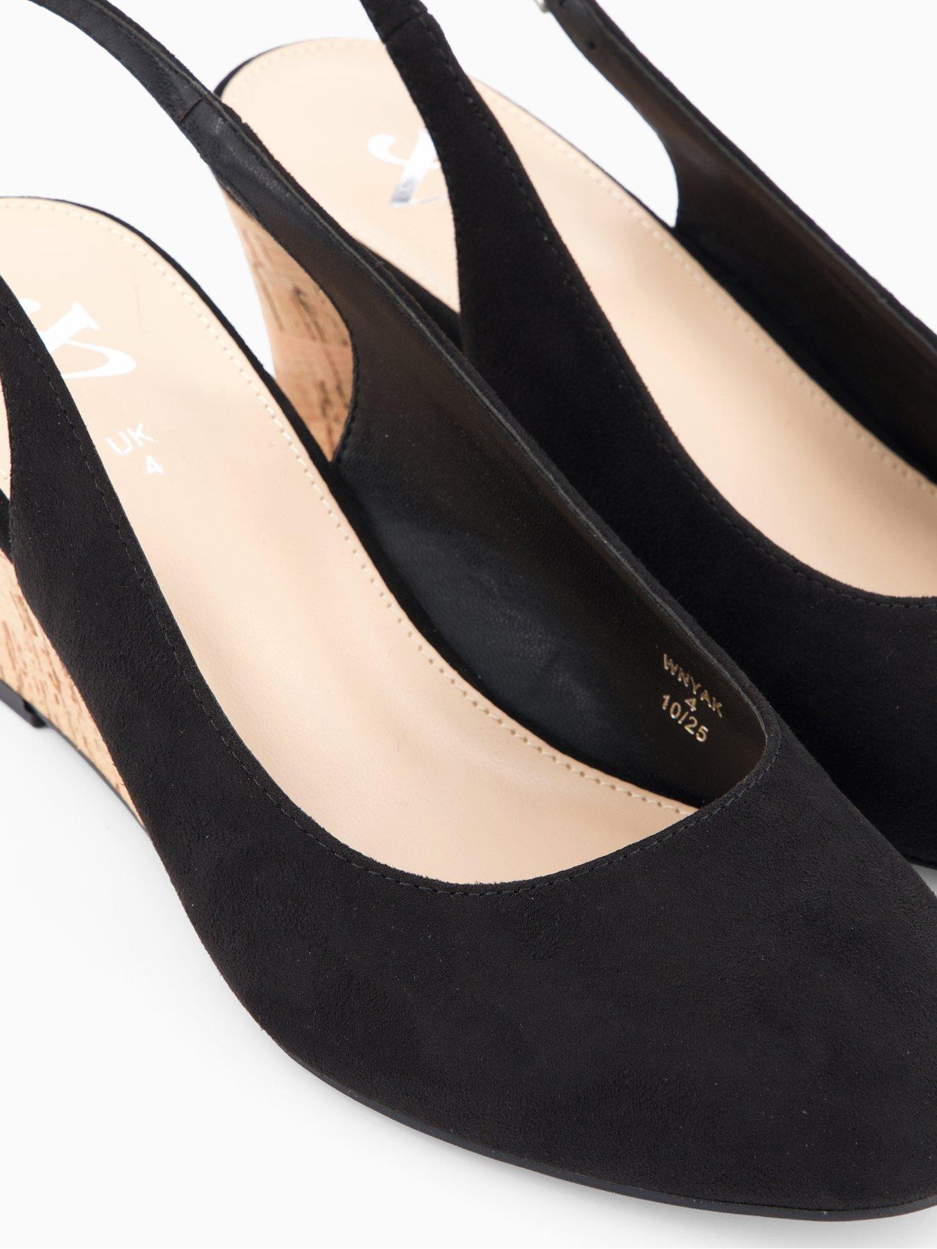 Image 6 of 7 of The Very Collection Wedge Sling Back Shoe - Black