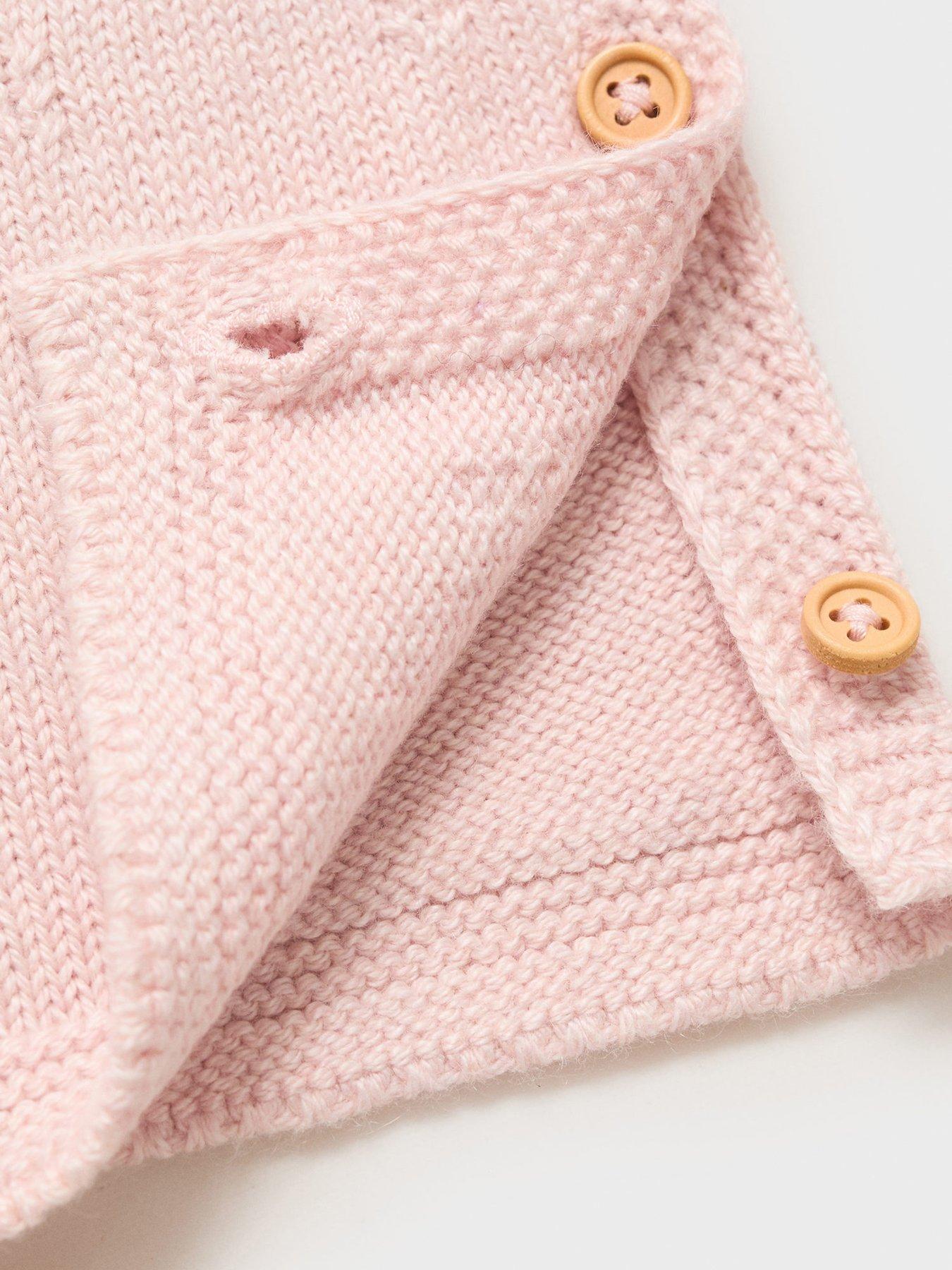 Image 4 of 4 of Mango Baby Girls Knitted Co-Ord Jumper - Light Pink