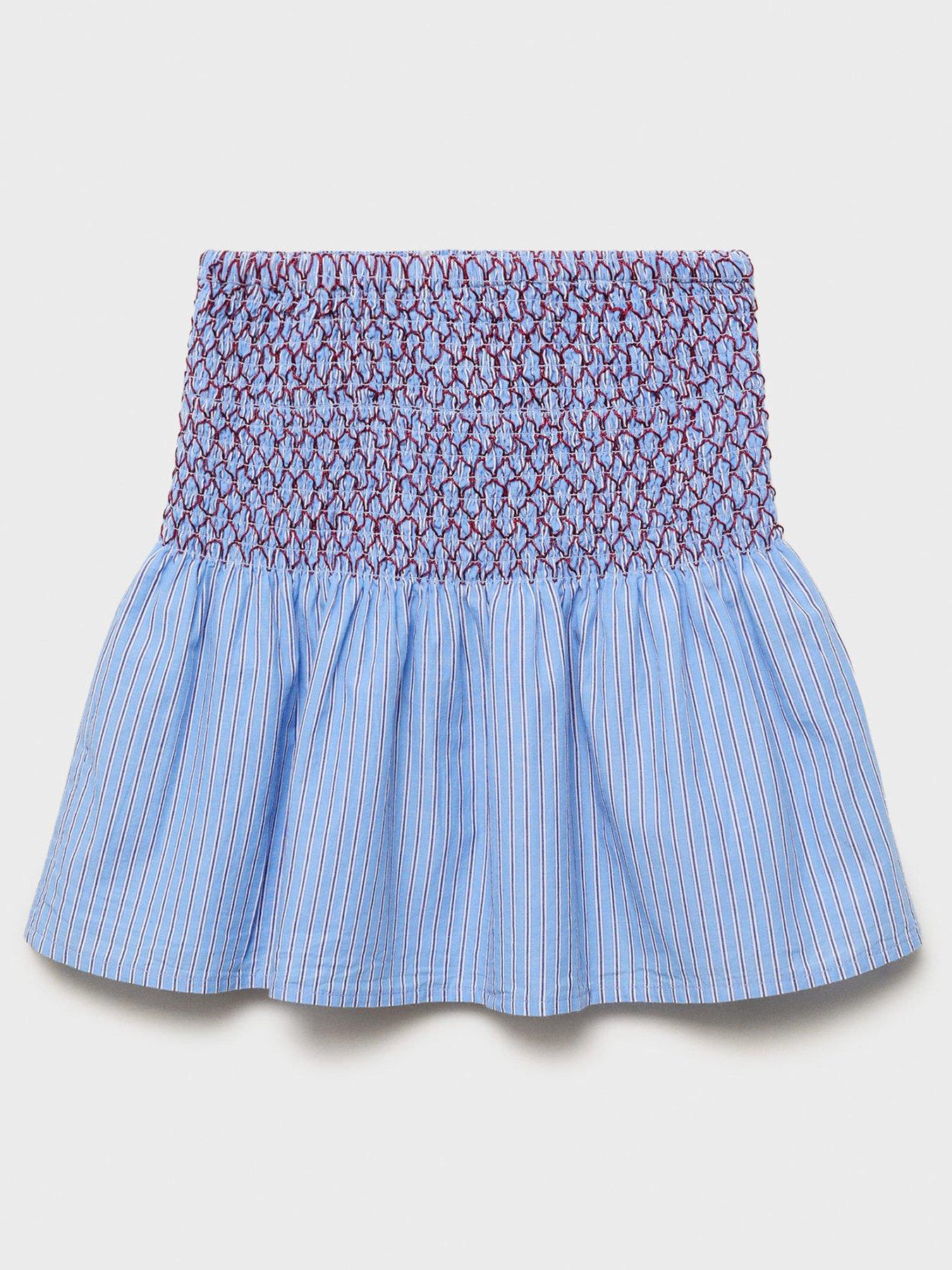 Mango Girls Alicia Stripe Co-Ord Skirt - Blue