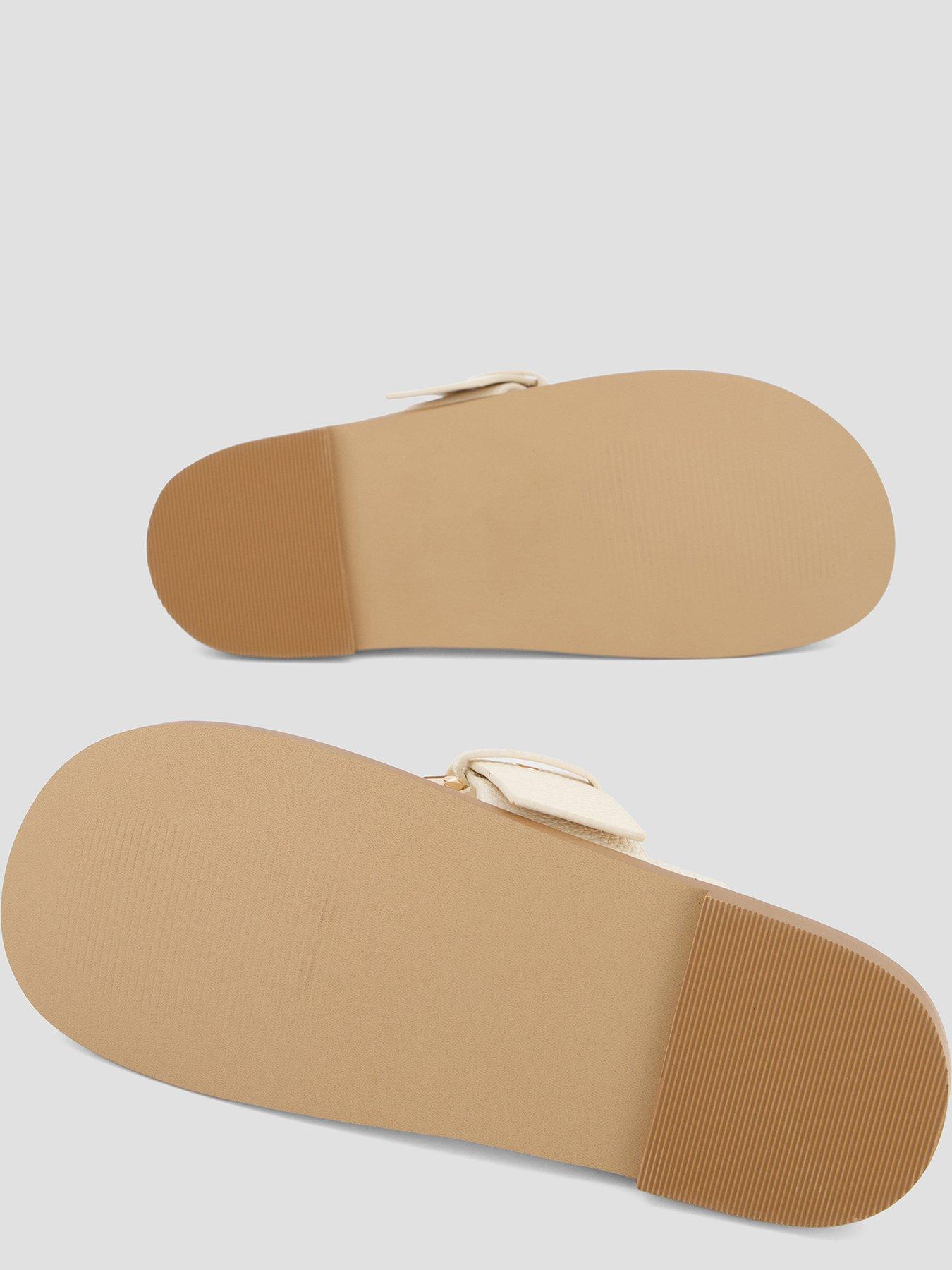 Image 4 of 5 of The Very Collection Toe Post Footbed Sandal - Cream