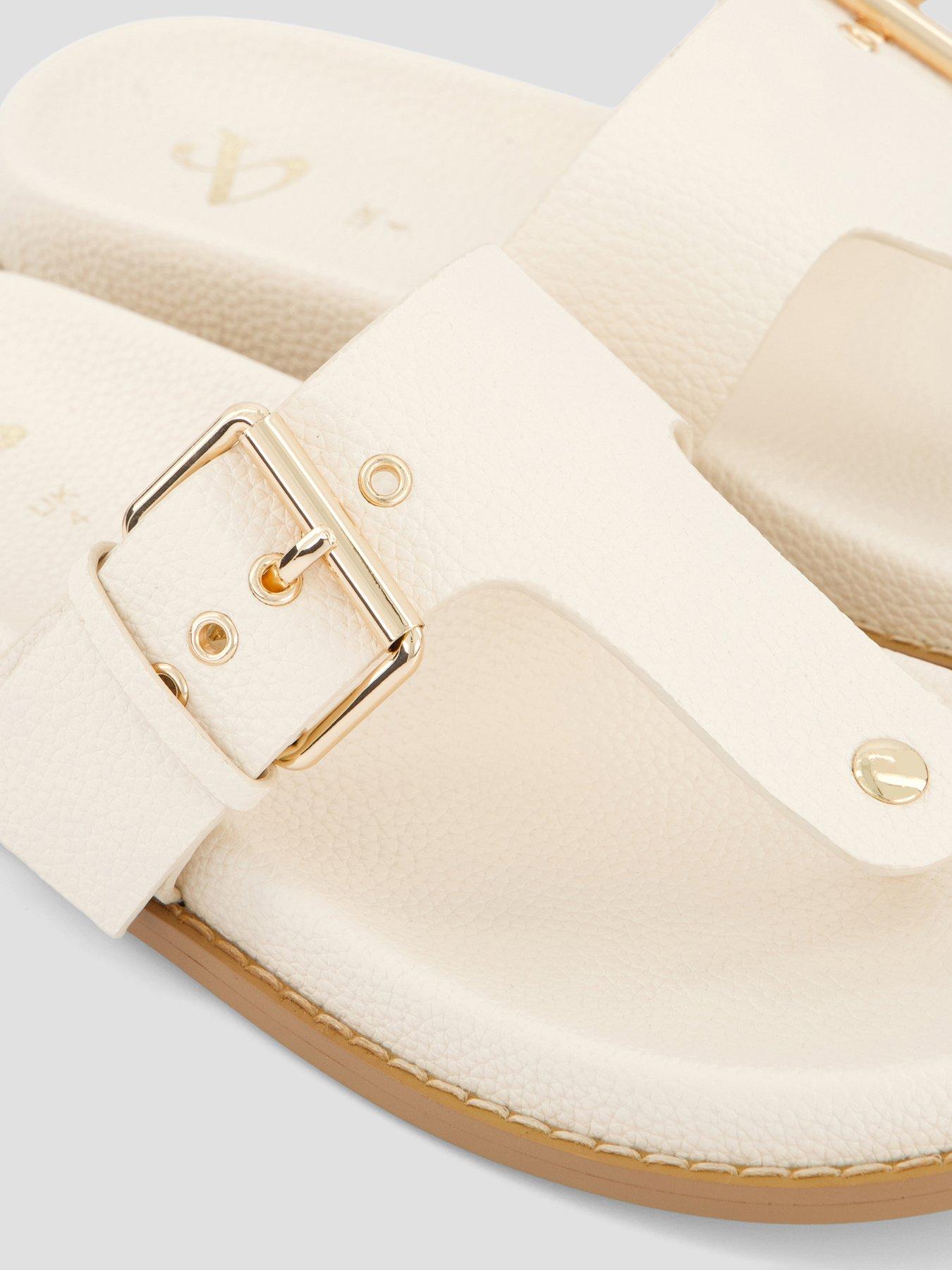 Image 5 of 5 of The Very Collection Toe Post Footbed Sandal - Cream