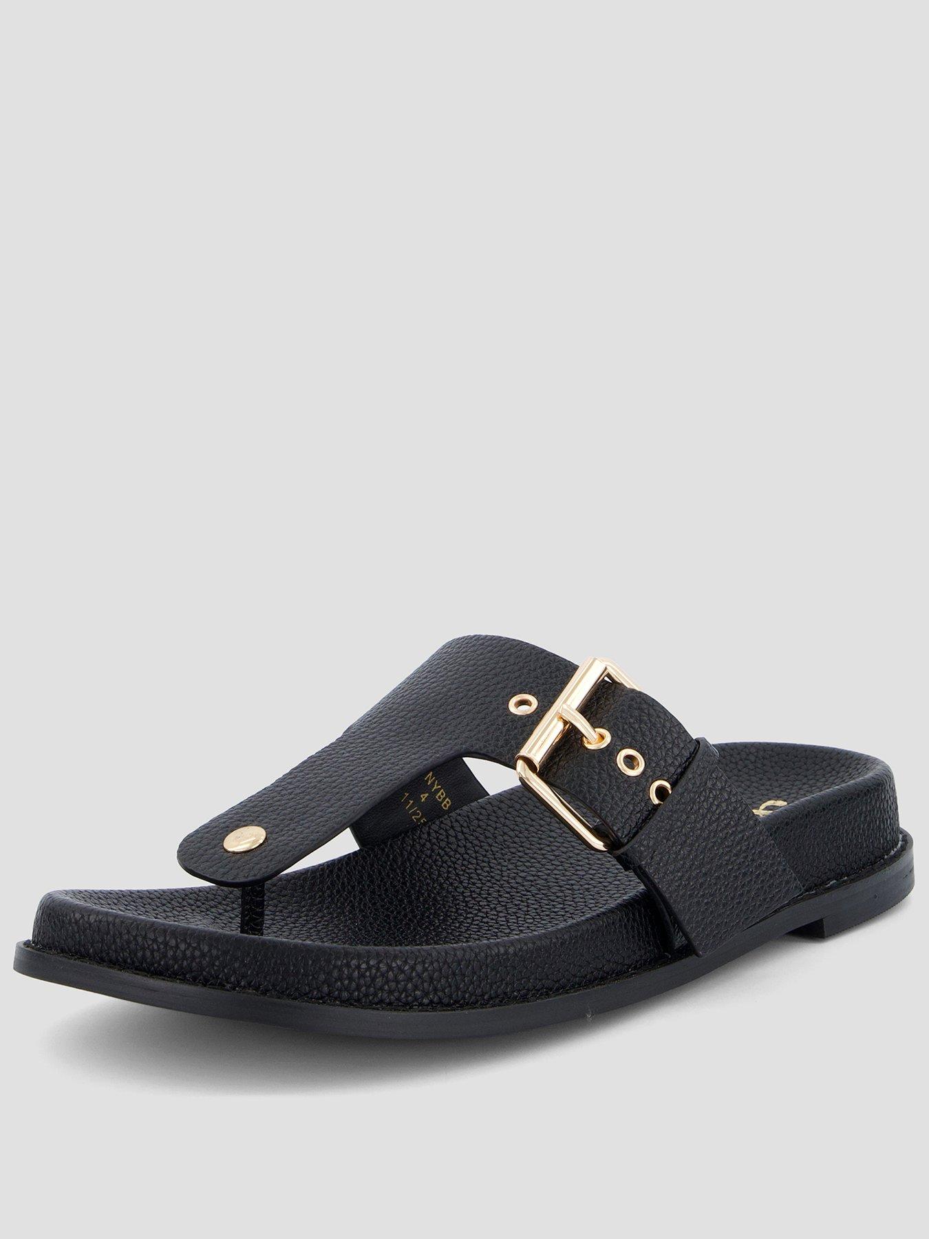  image of the-very-collection-toe-post-footbed-sandal-black