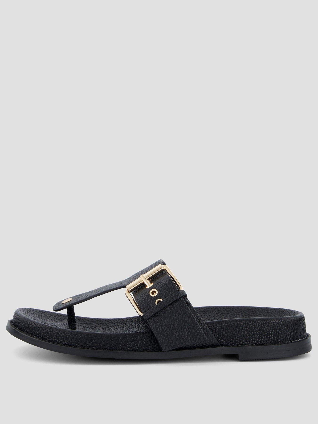  image of the-very-collection-toe-post-footbed-sandal-black