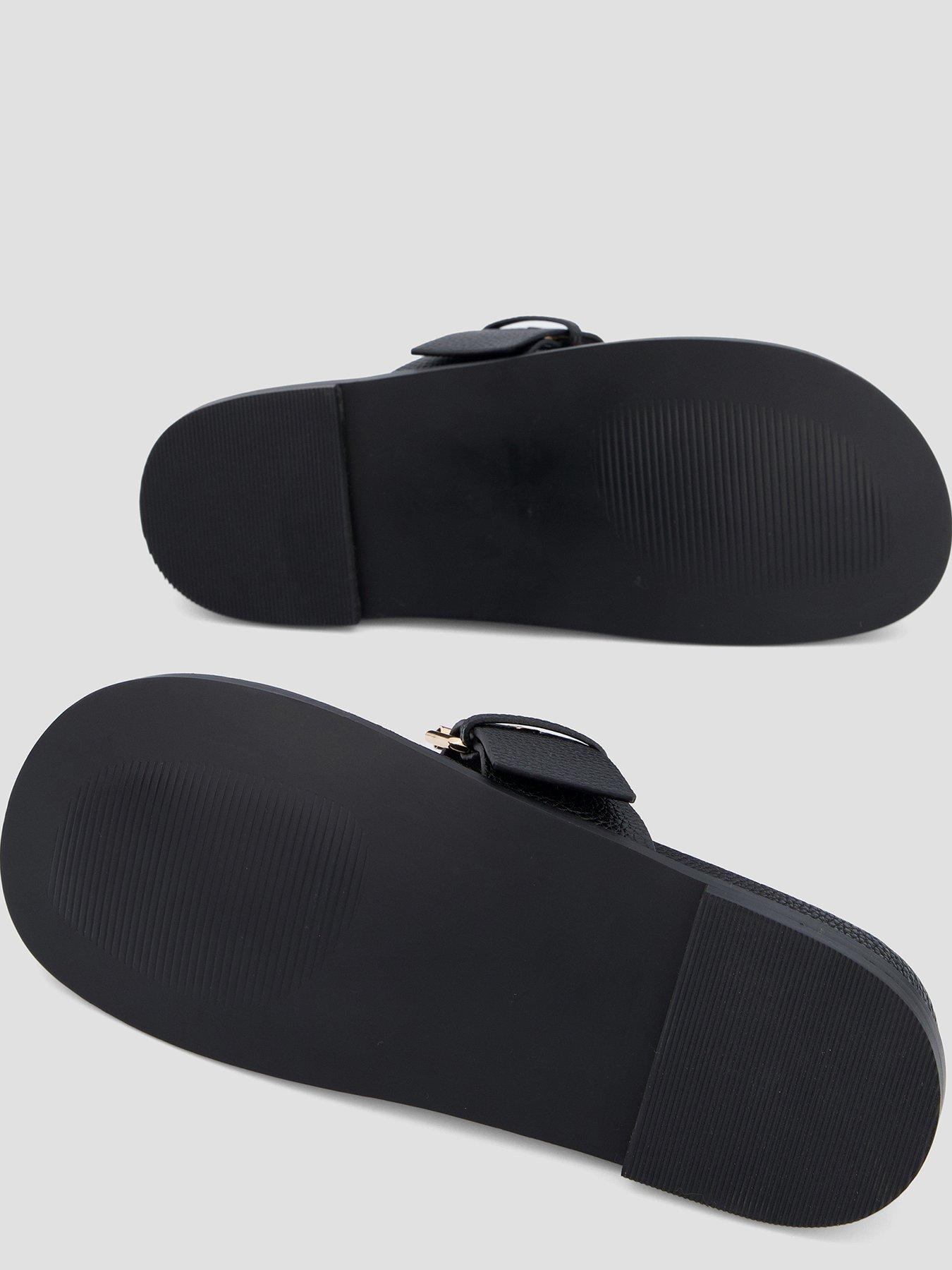  image of the-very-collection-toe-post-footbed-sandal-black