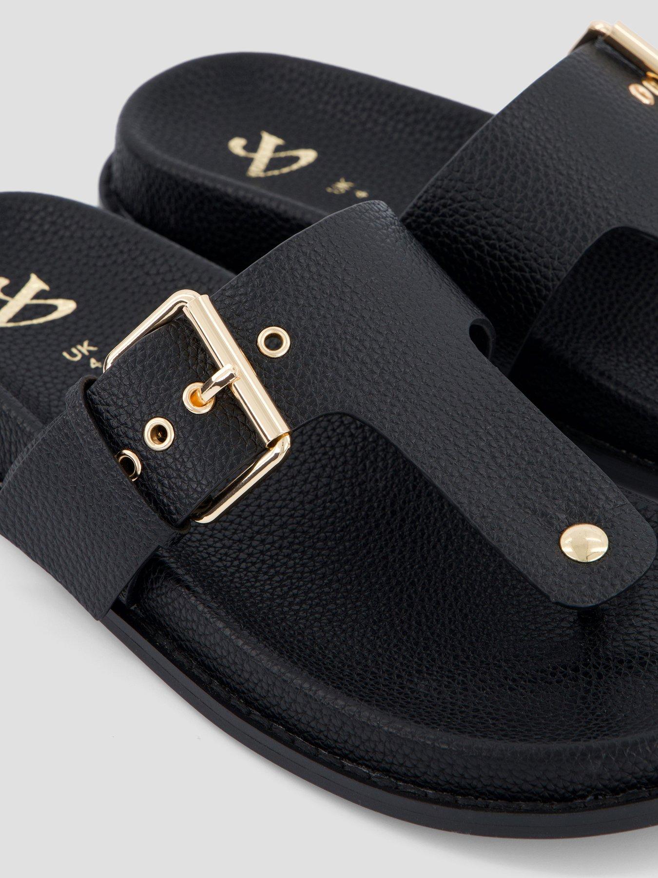  image of the-very-collection-toe-post-footbed-sandal-black