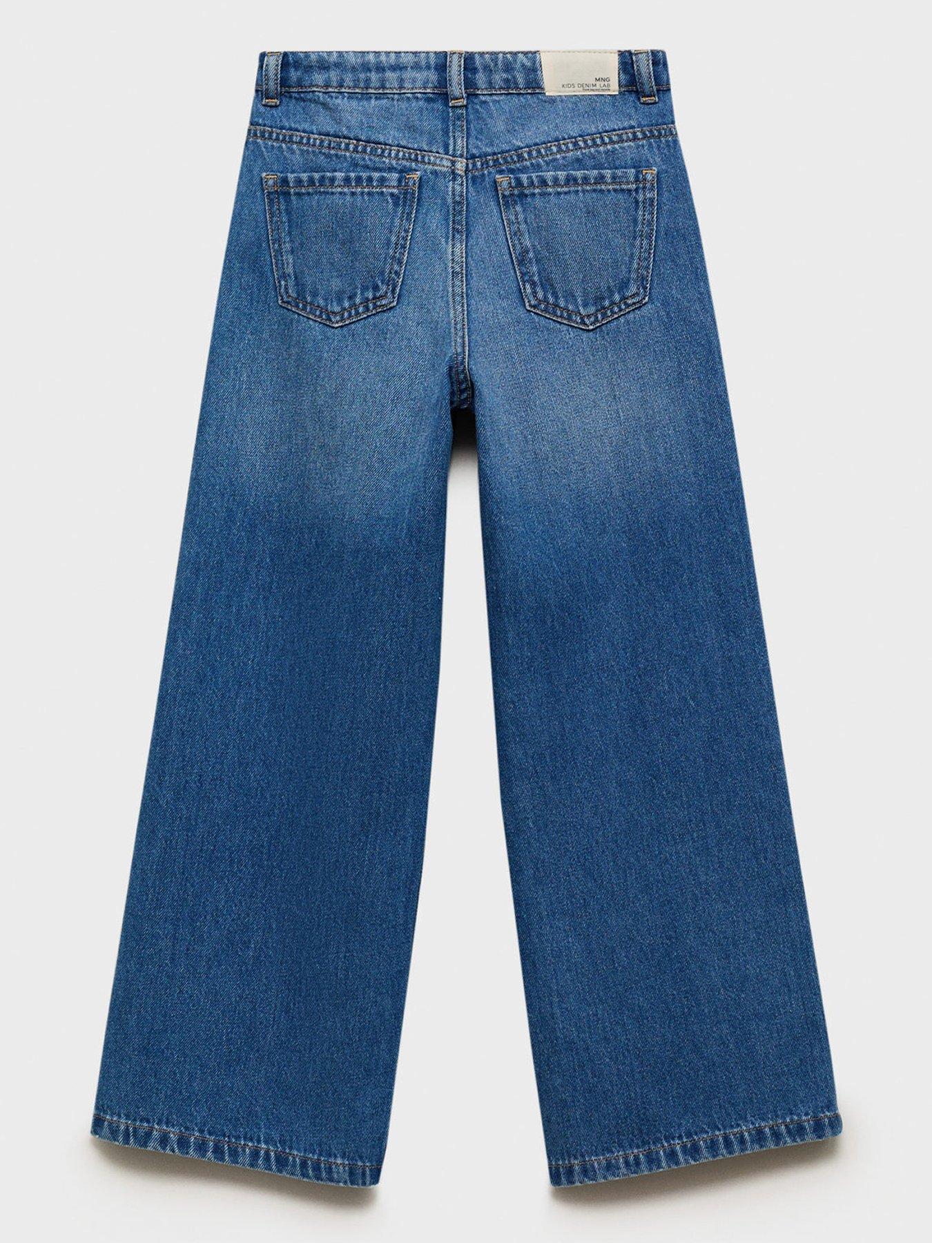 Image 2 of 4 of Mango Girls Studded Jeans - Dark Blue