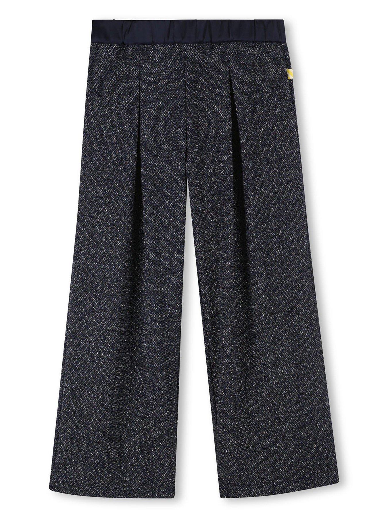  image of billieblush-girls-shiny-knit-trousers-navy