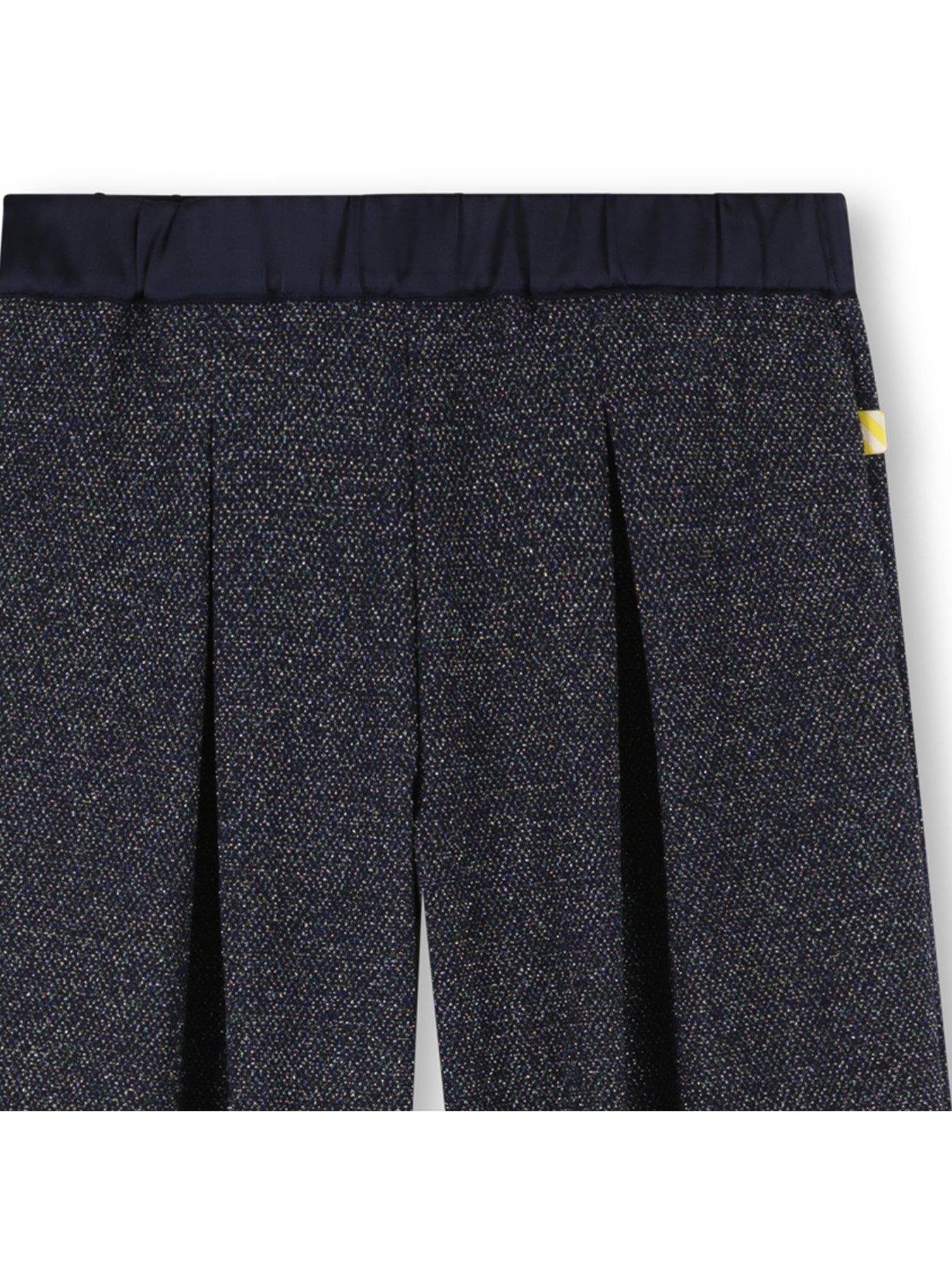  image of billieblush-girls-shiny-knit-trousers-navy