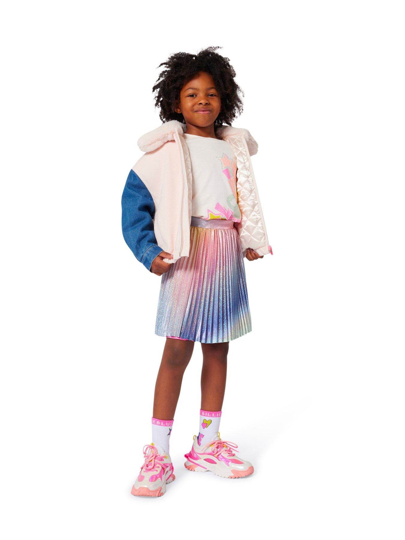 Billieblush Girls Fluffy Collar Jacket - Pink