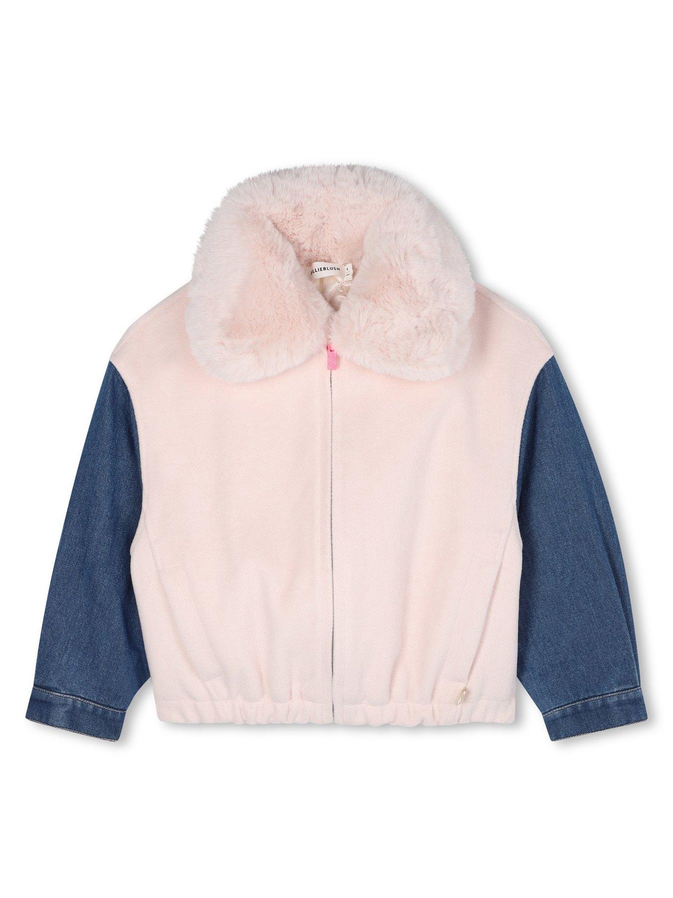 Image 3 of 5 of Billieblush Girls Fluffy Collar Jacket - Pink
