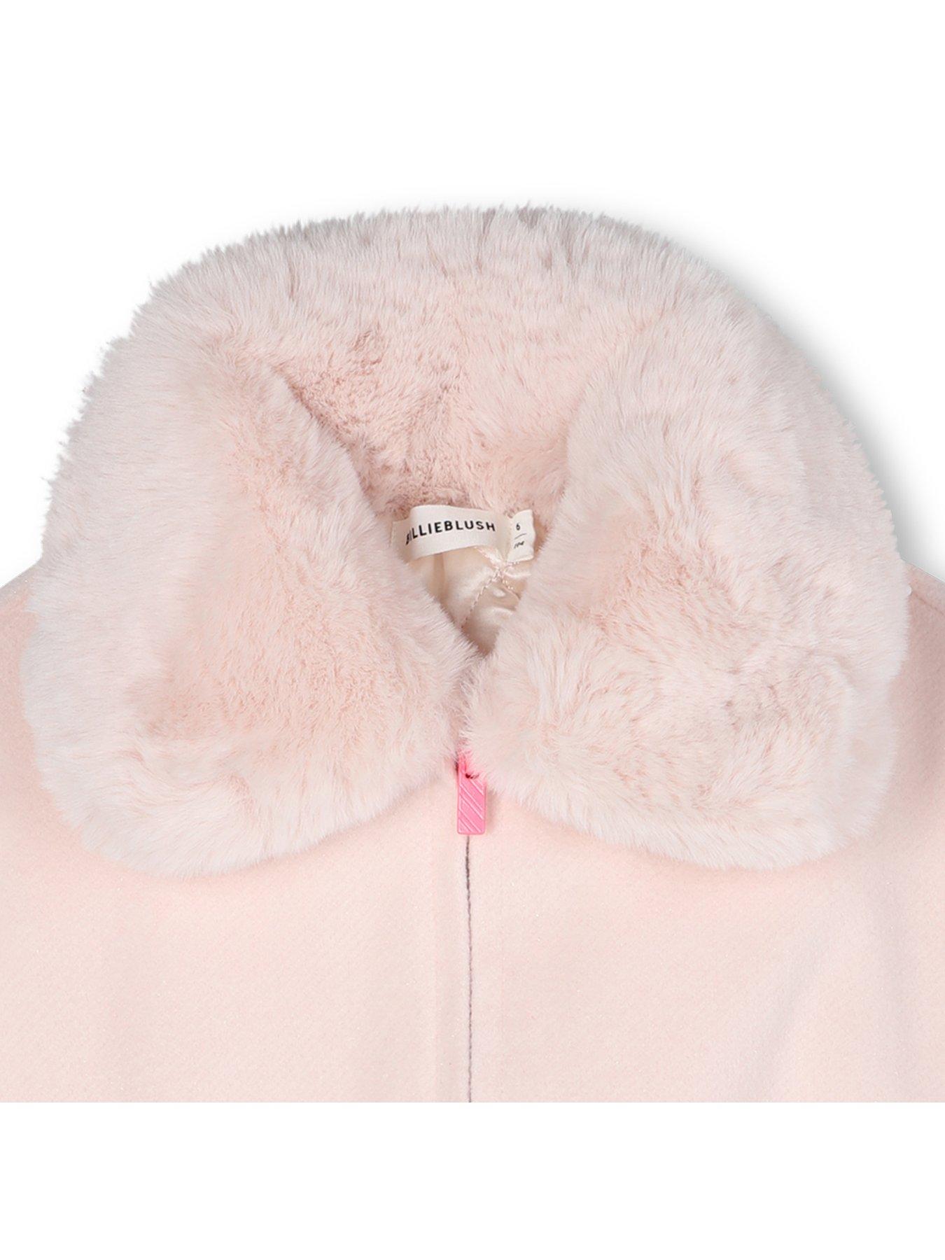 Image 5 of 5 of Billieblush Girls Fluffy Collar Jacket - Pink