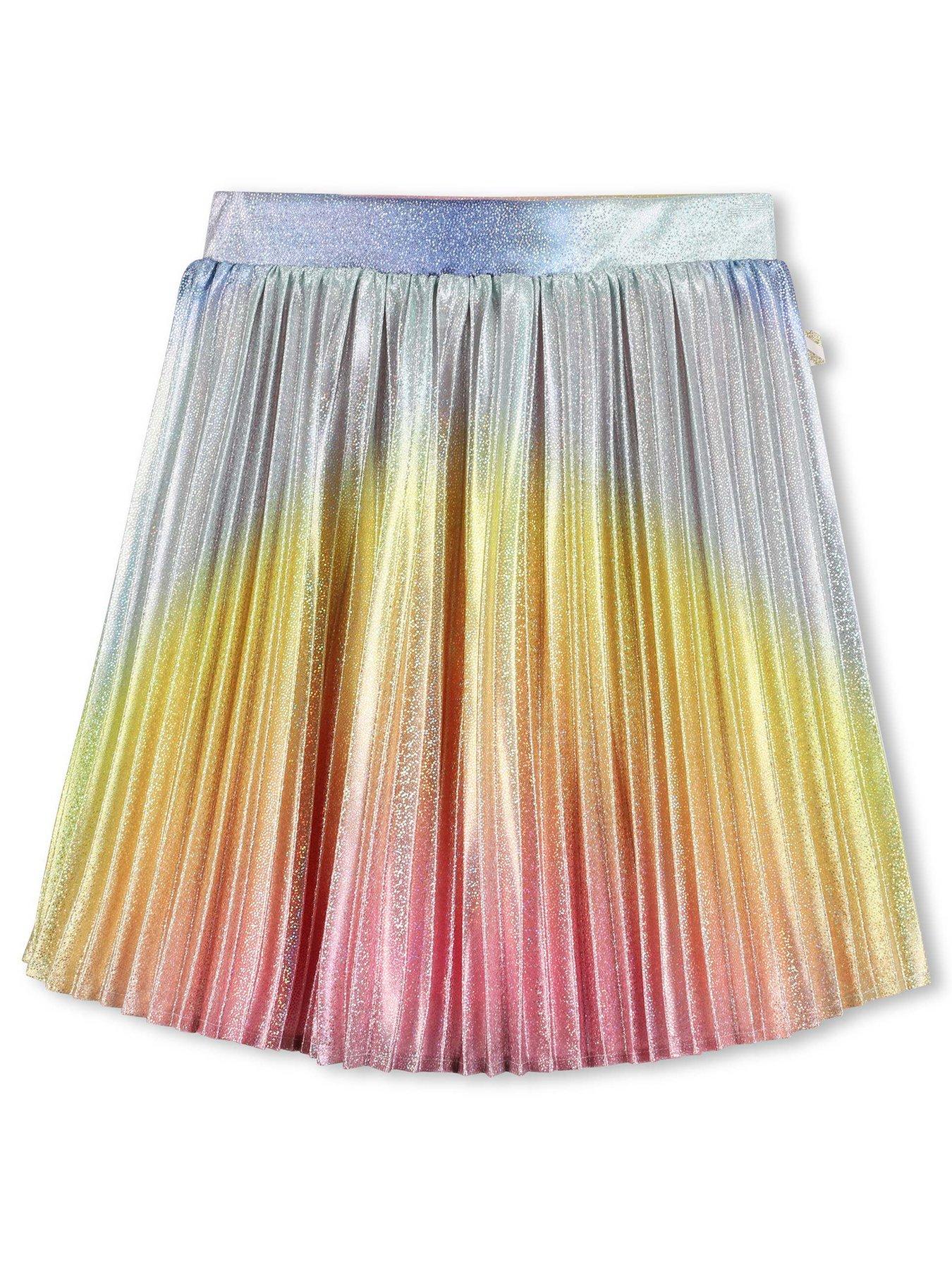 Billieblush Girls Shiny Gradient Pleat Skirt - Multi