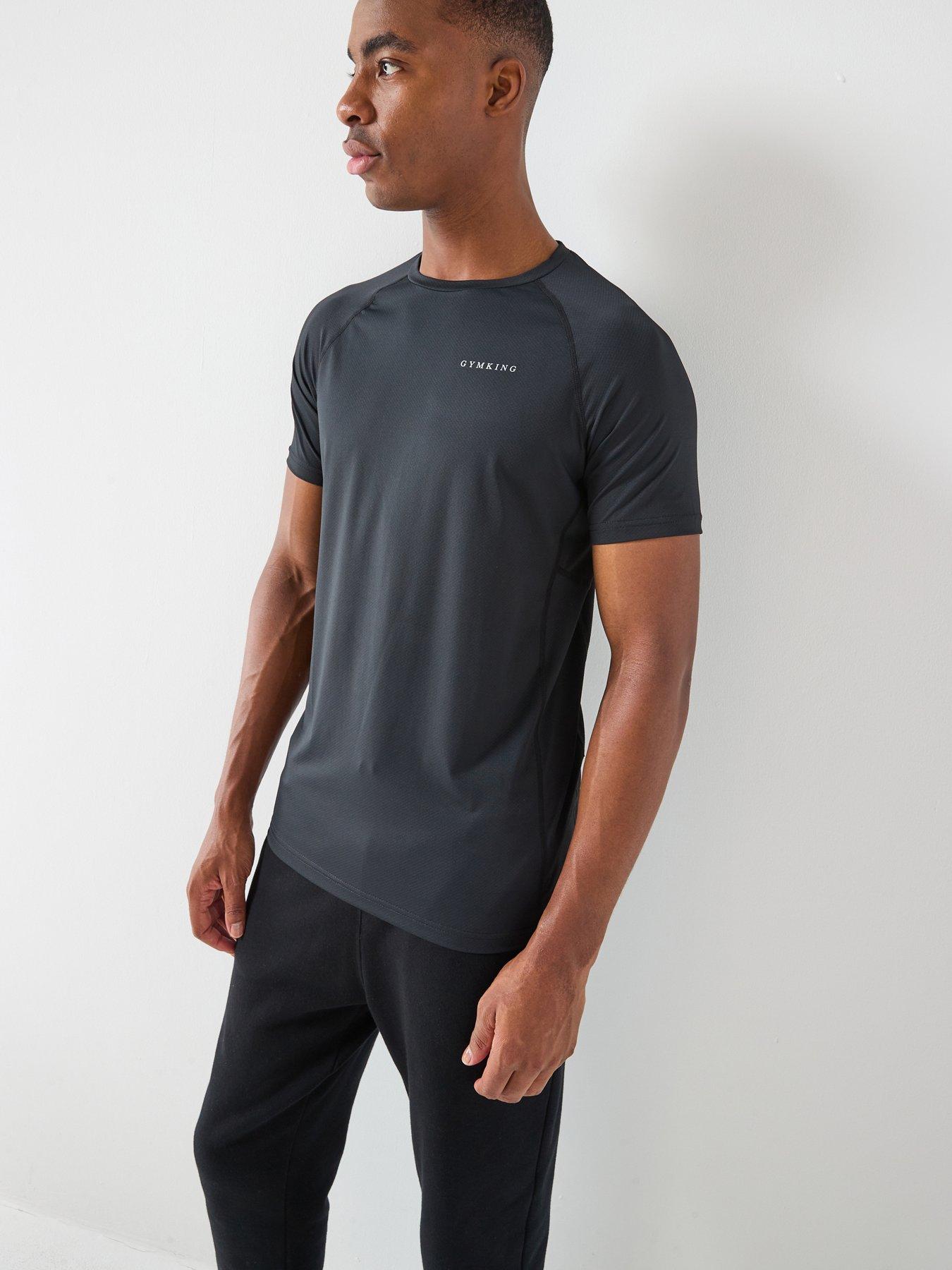 Gym King Mens Energy Linear T-Shirt - Black