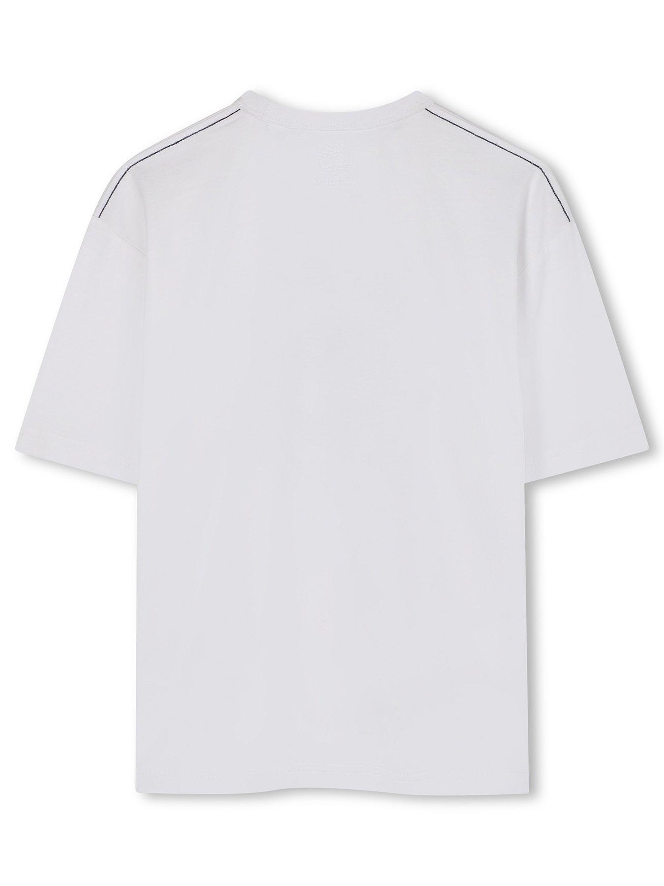  image of timberland-boys-flocked-print-short-sleeve-t-shirt-white