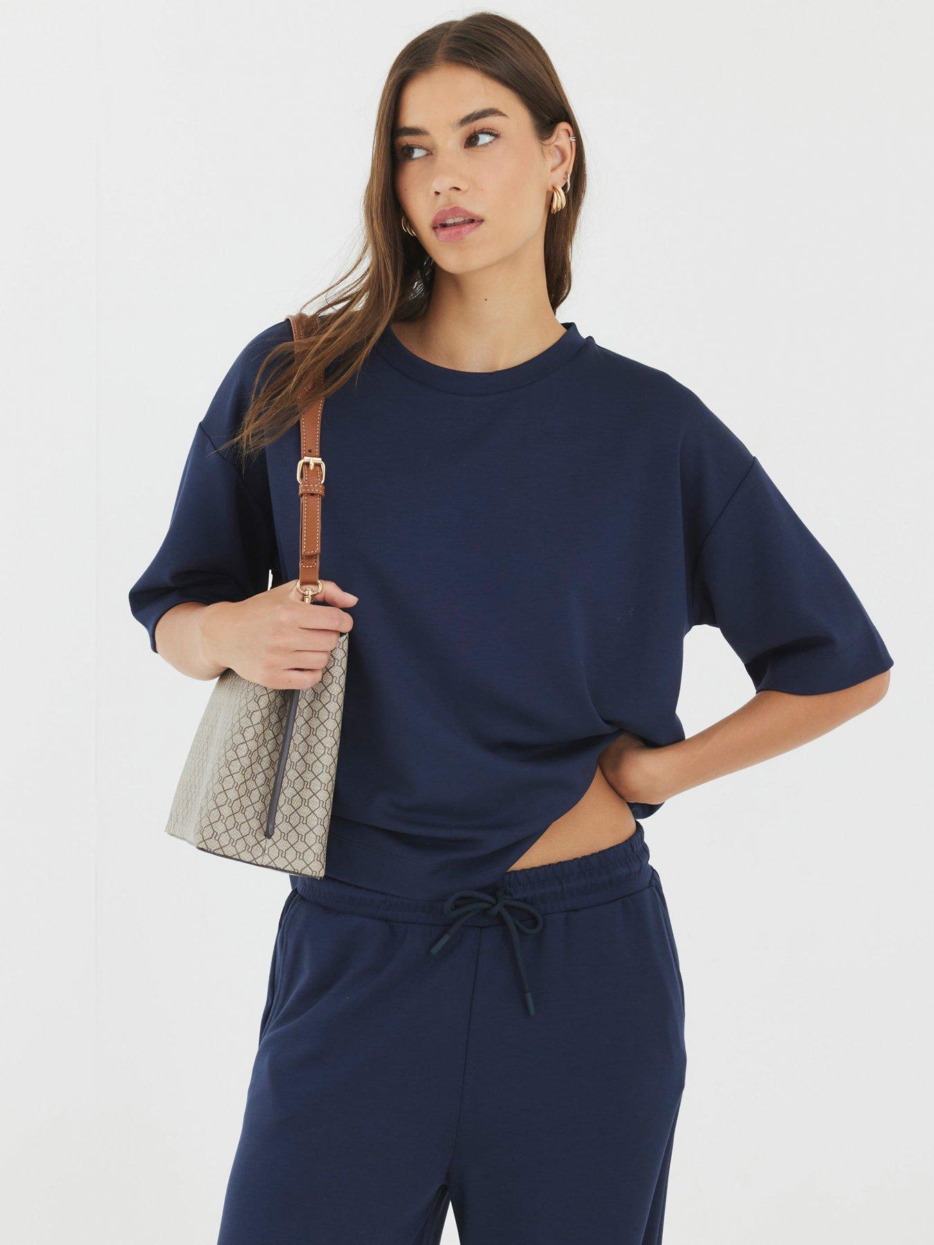 undefined Short Sleeve Premium Boxy Clean Tee - Navy