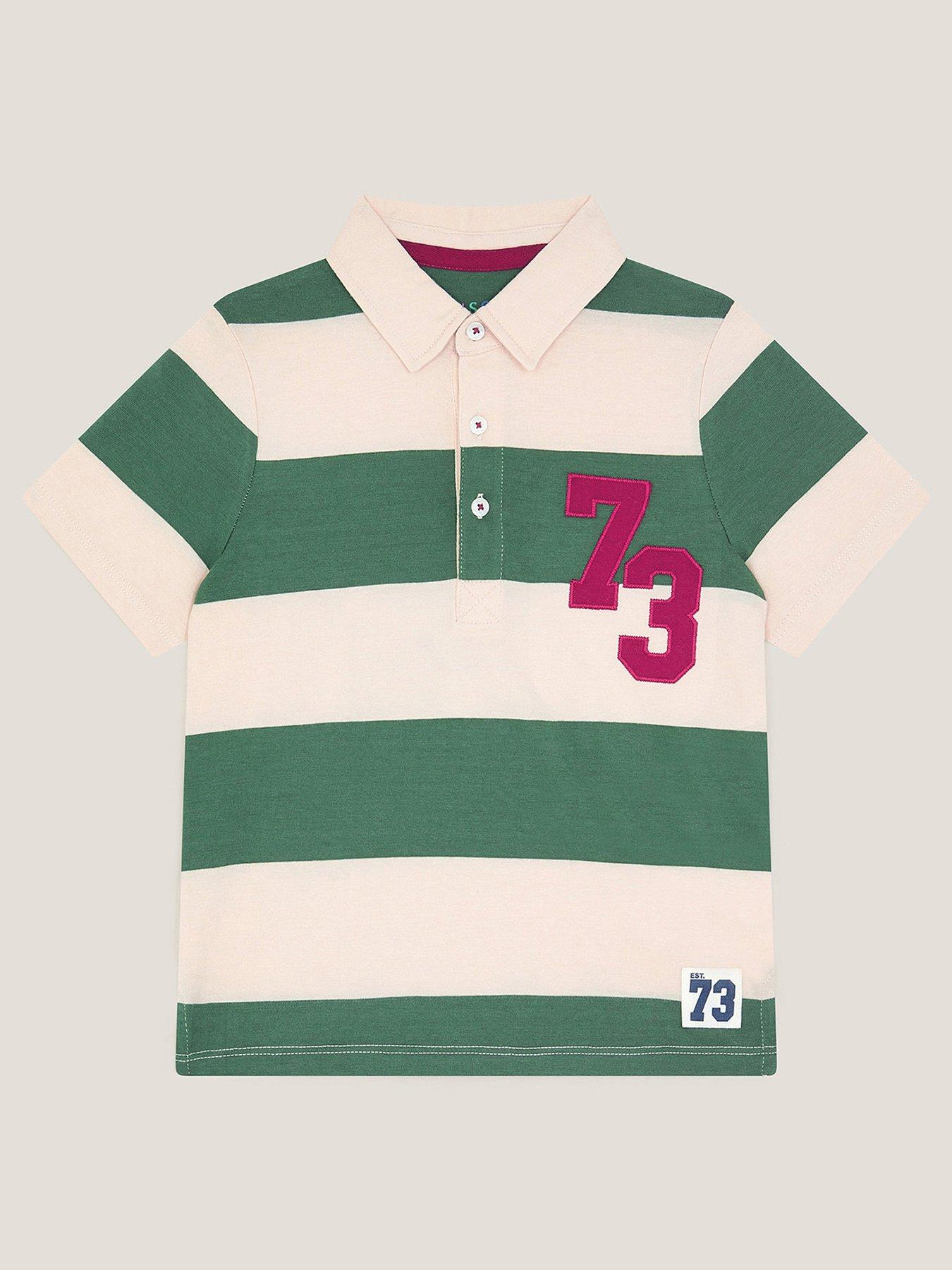undefined Boys Polo Striped T-Shirt - Green