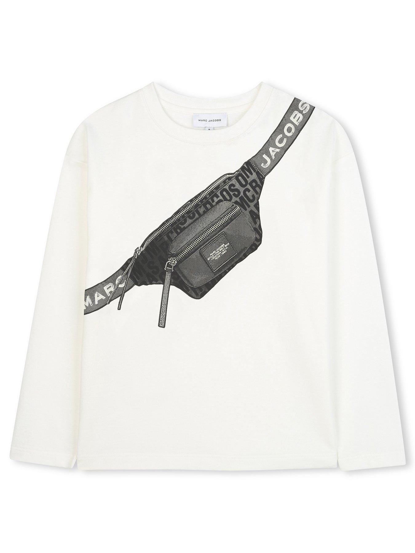  image of marc-jacobs-boys-bumbag-long-sleeve-t-shirt-light-cream