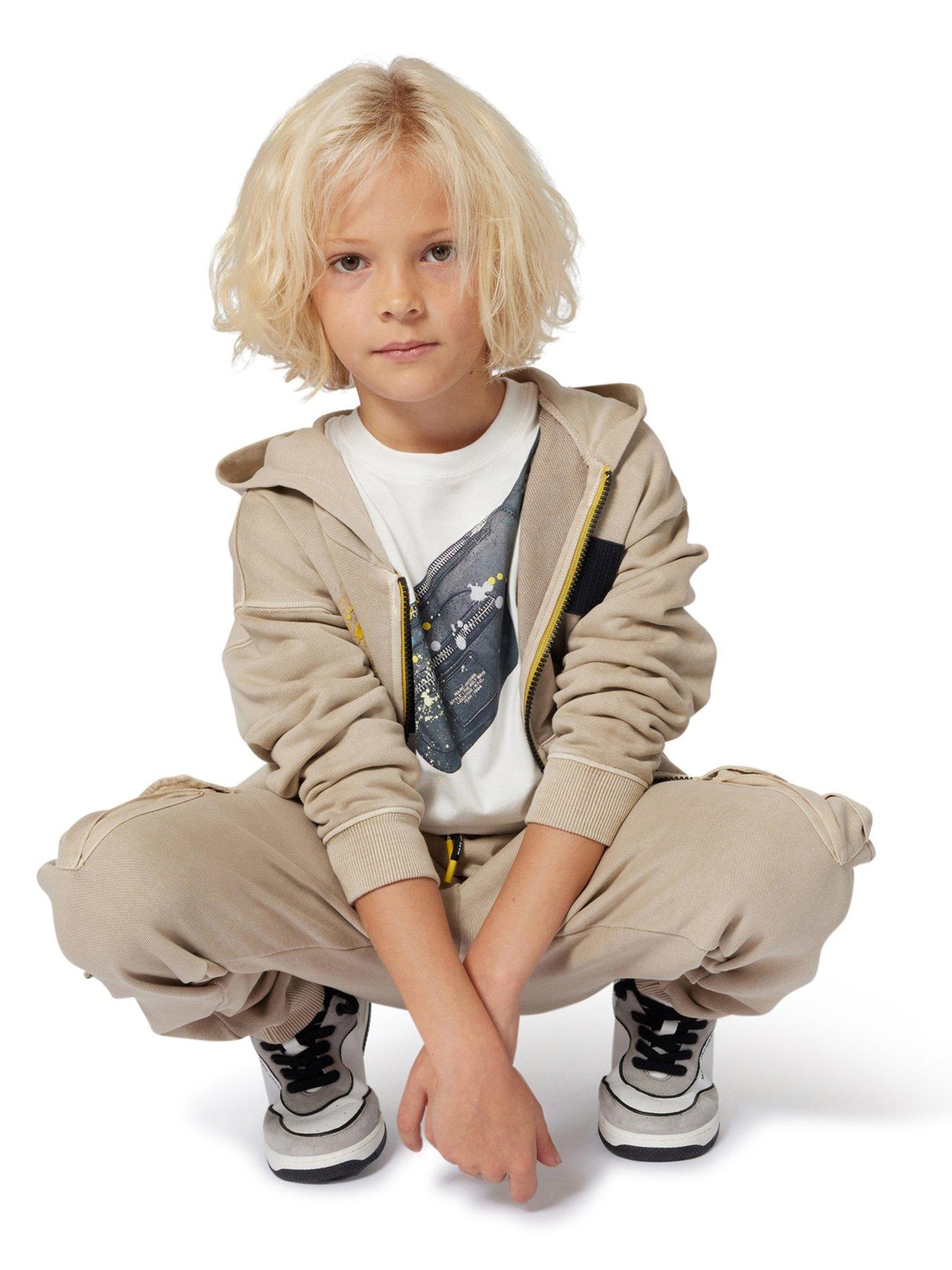  image of marc-jacobs-boys-bumbag-long-sleeve-t-shirt-light-cream