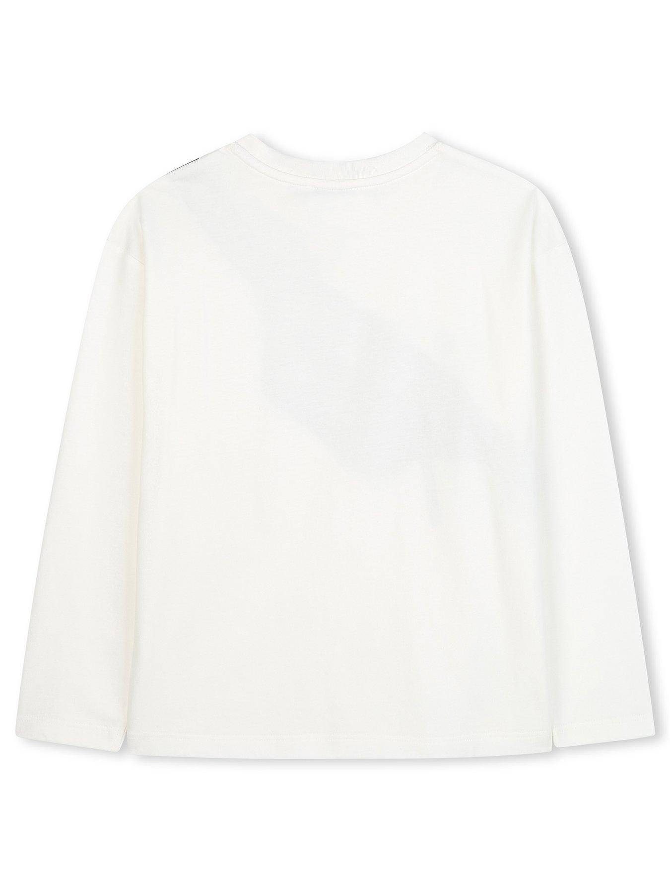  image of marc-jacobs-boys-bumbag-long-sleeve-t-shirt-light-cream