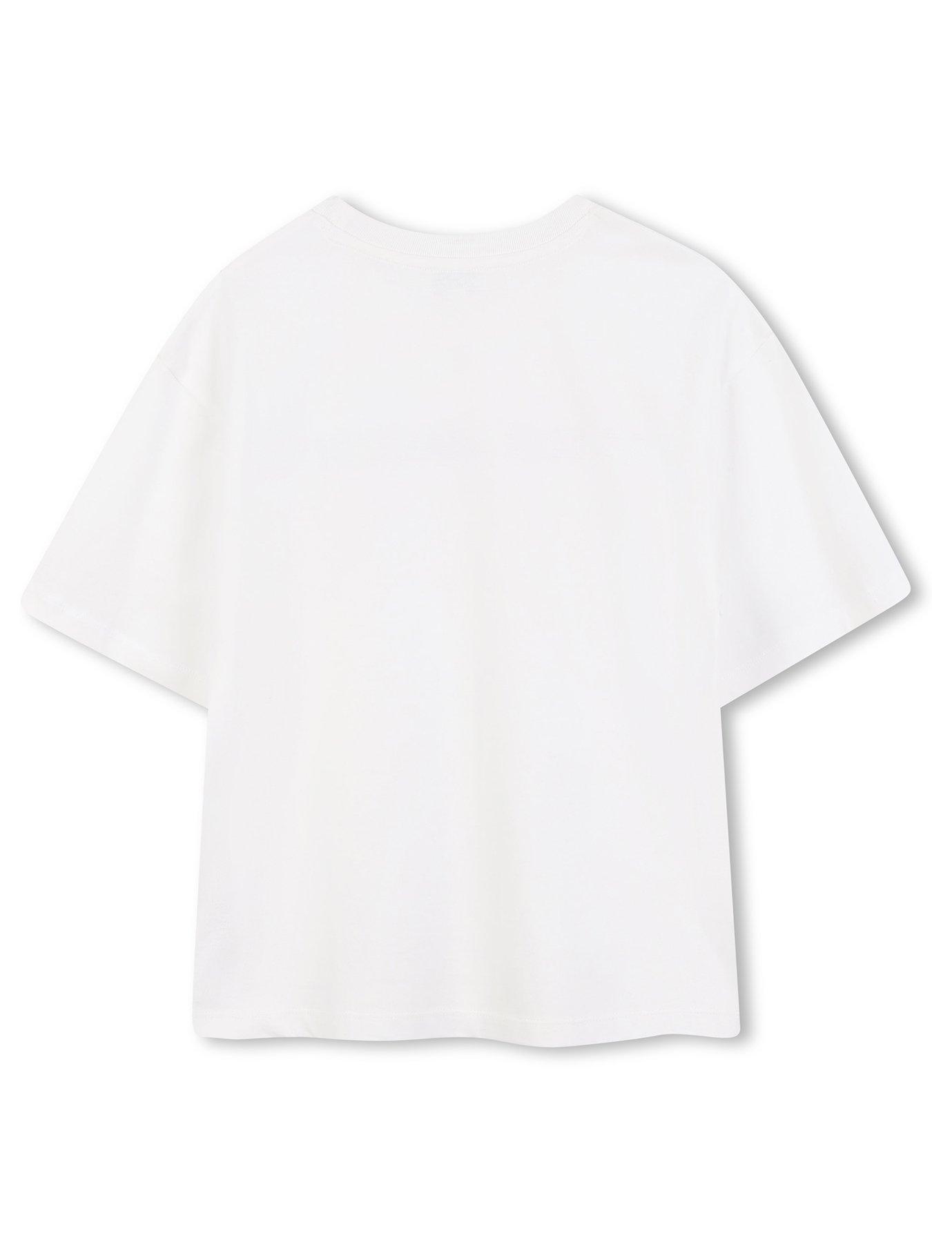  image of marc-jacobs-boys-logo-short-sleeve-t-shirt-light-cream