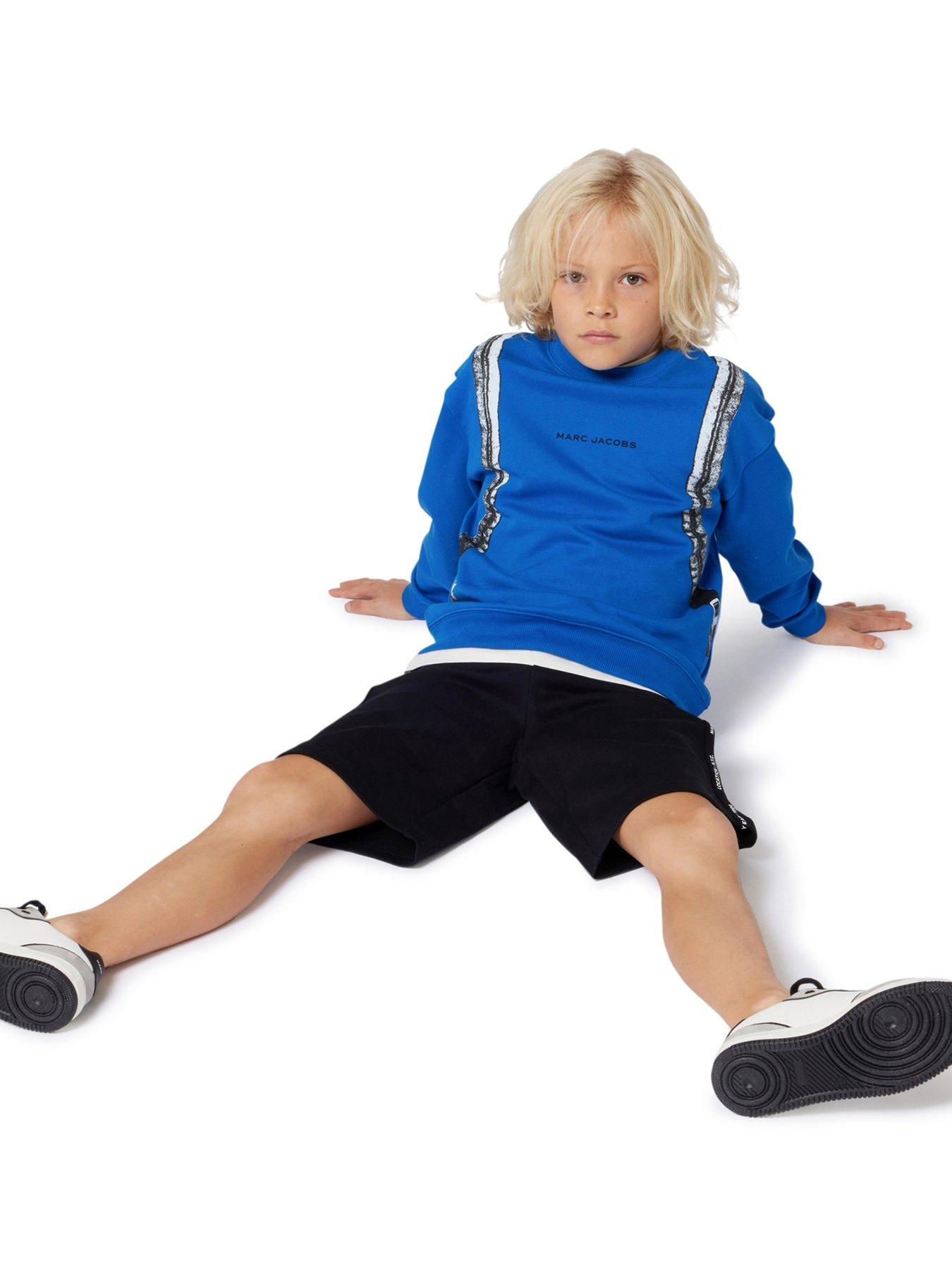 stillFront image of marc-jacobs-boys-backpack-print-sweatshirt-blue