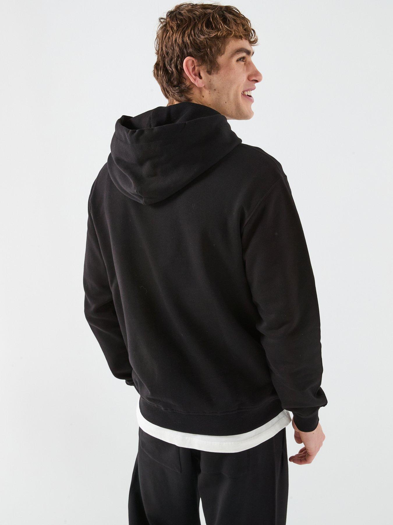 stillFront image of versace-jeans-couture-metal-placket-overhead-hoodie-black