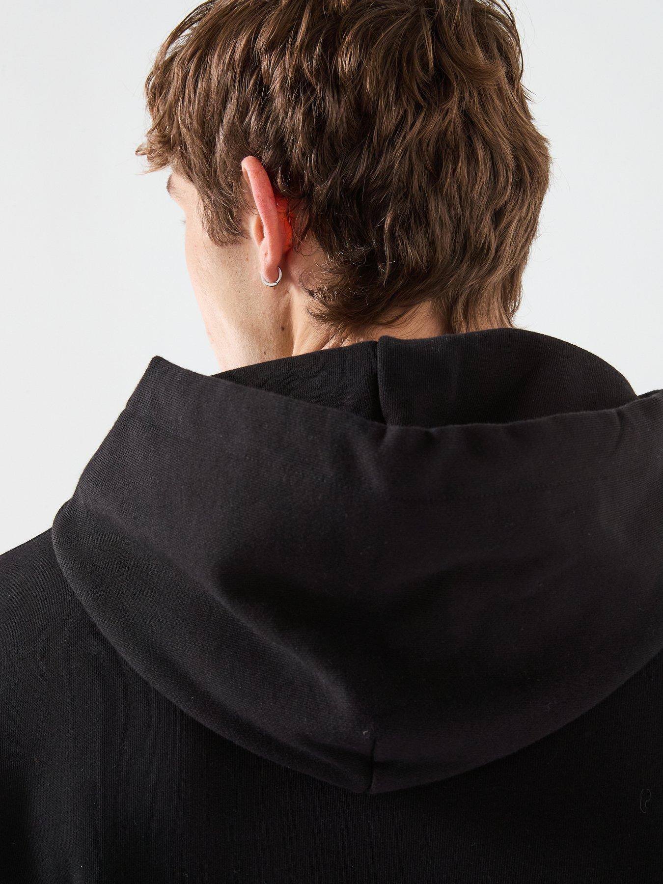  image of versace-jeans-couture-metal-placket-overhead-hoodie-black