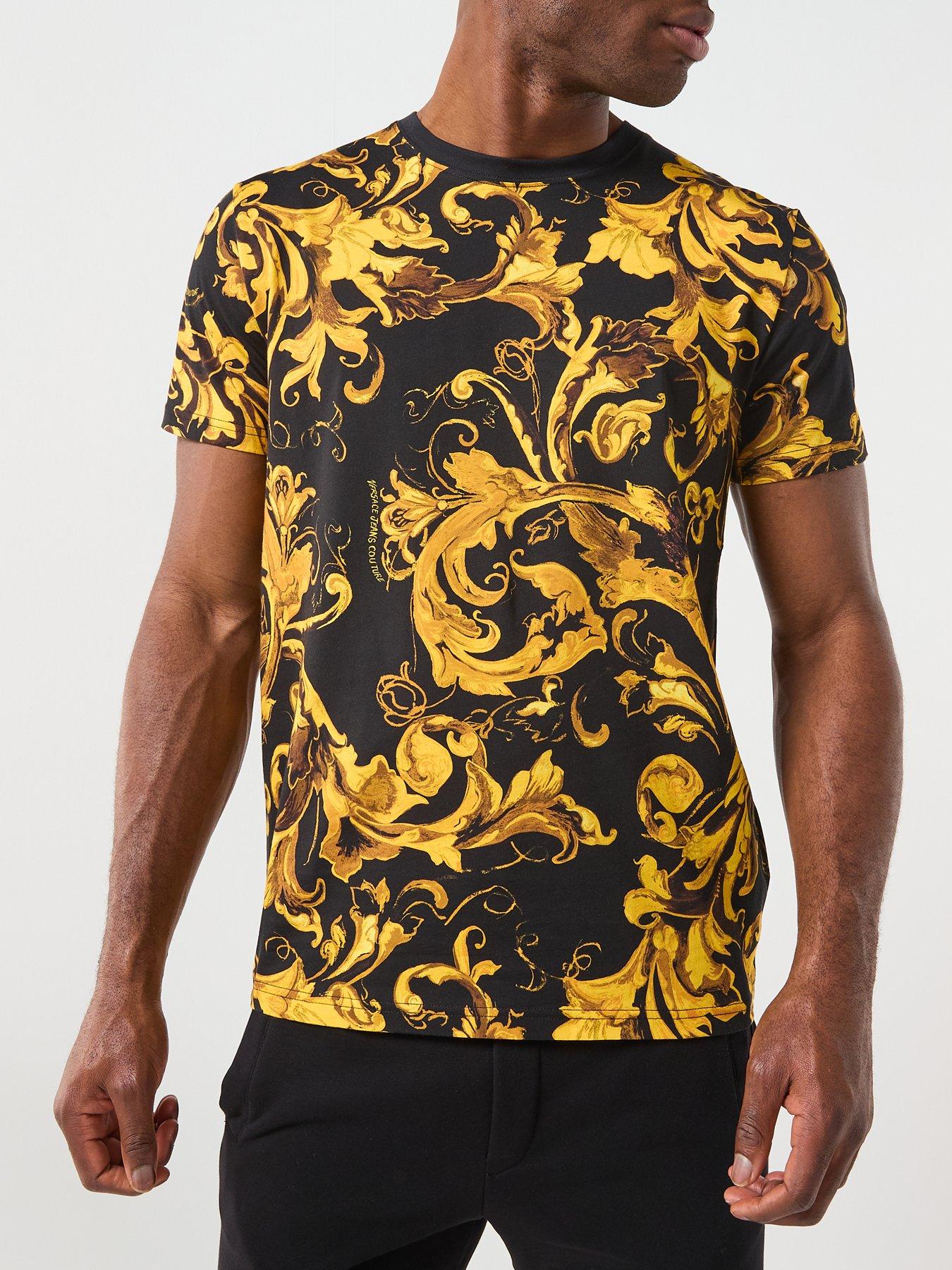 Image 5 of 6 of Versace Jeans Couture Barocco Outline Graphic T-Shirt - Black