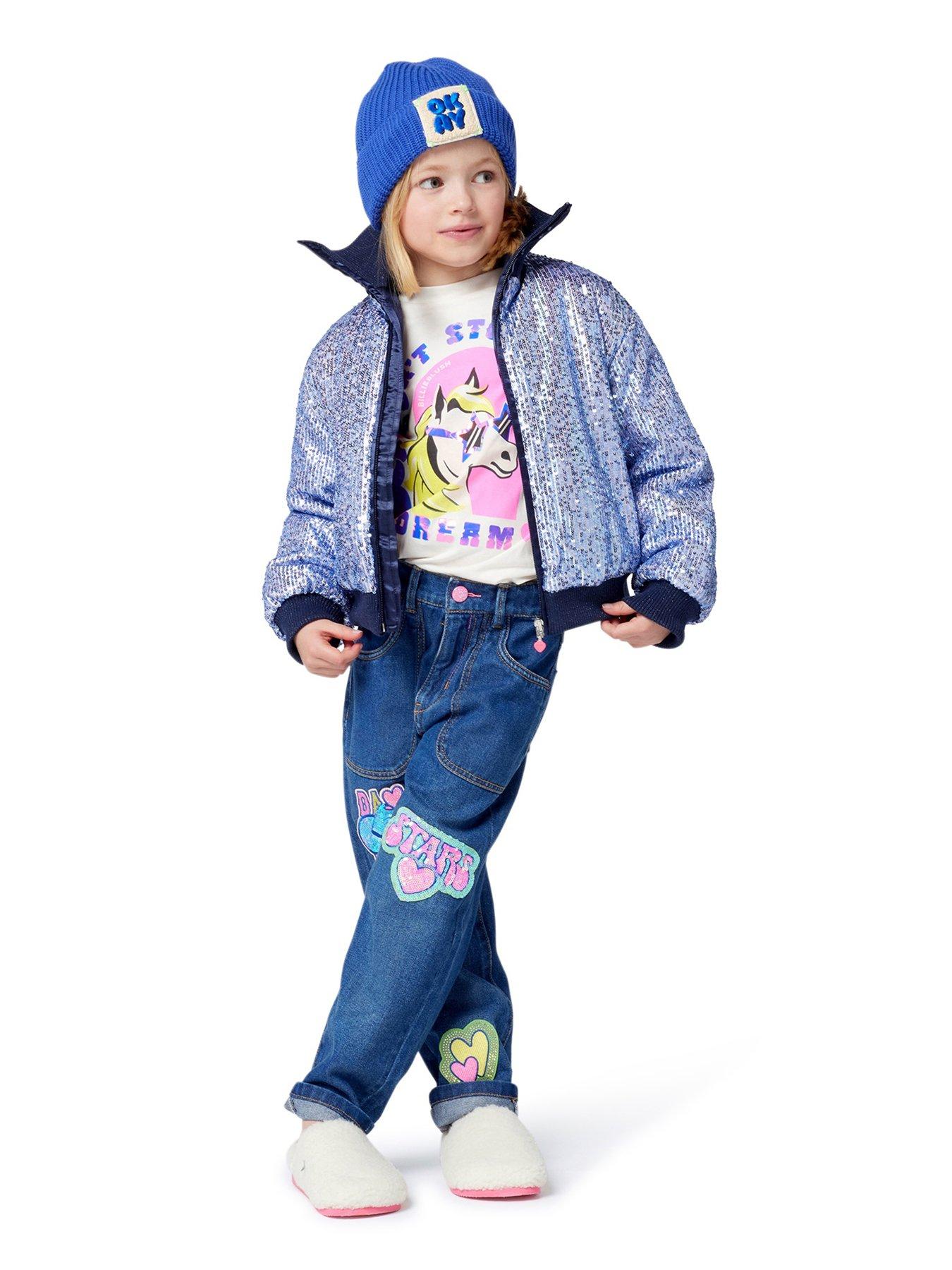  image of billieblush-girls-unicorn-long-sleeve-t-shirt-light-cream