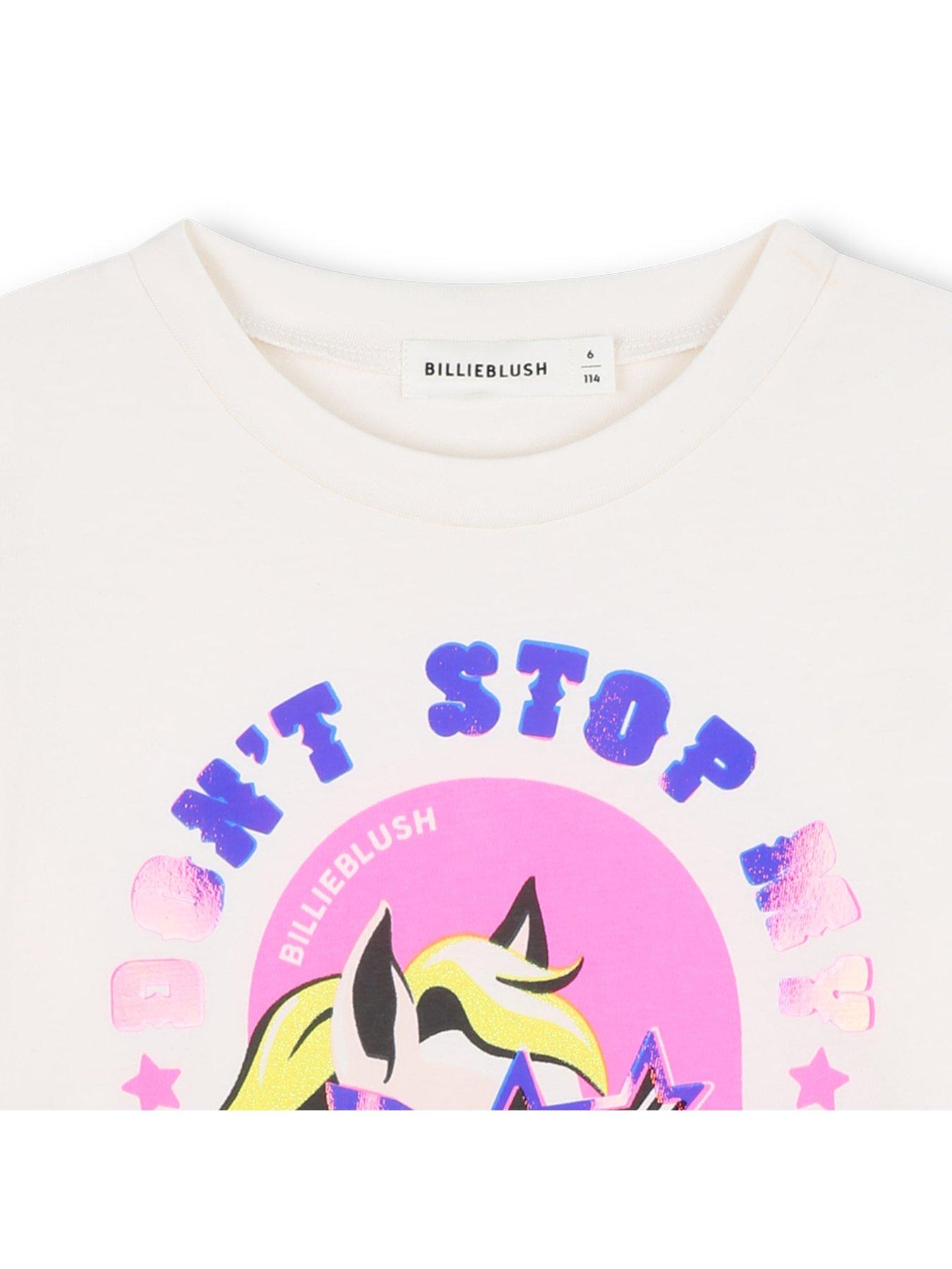  image of billieblush-girls-unicorn-long-sleeve-t-shirt-light-cream