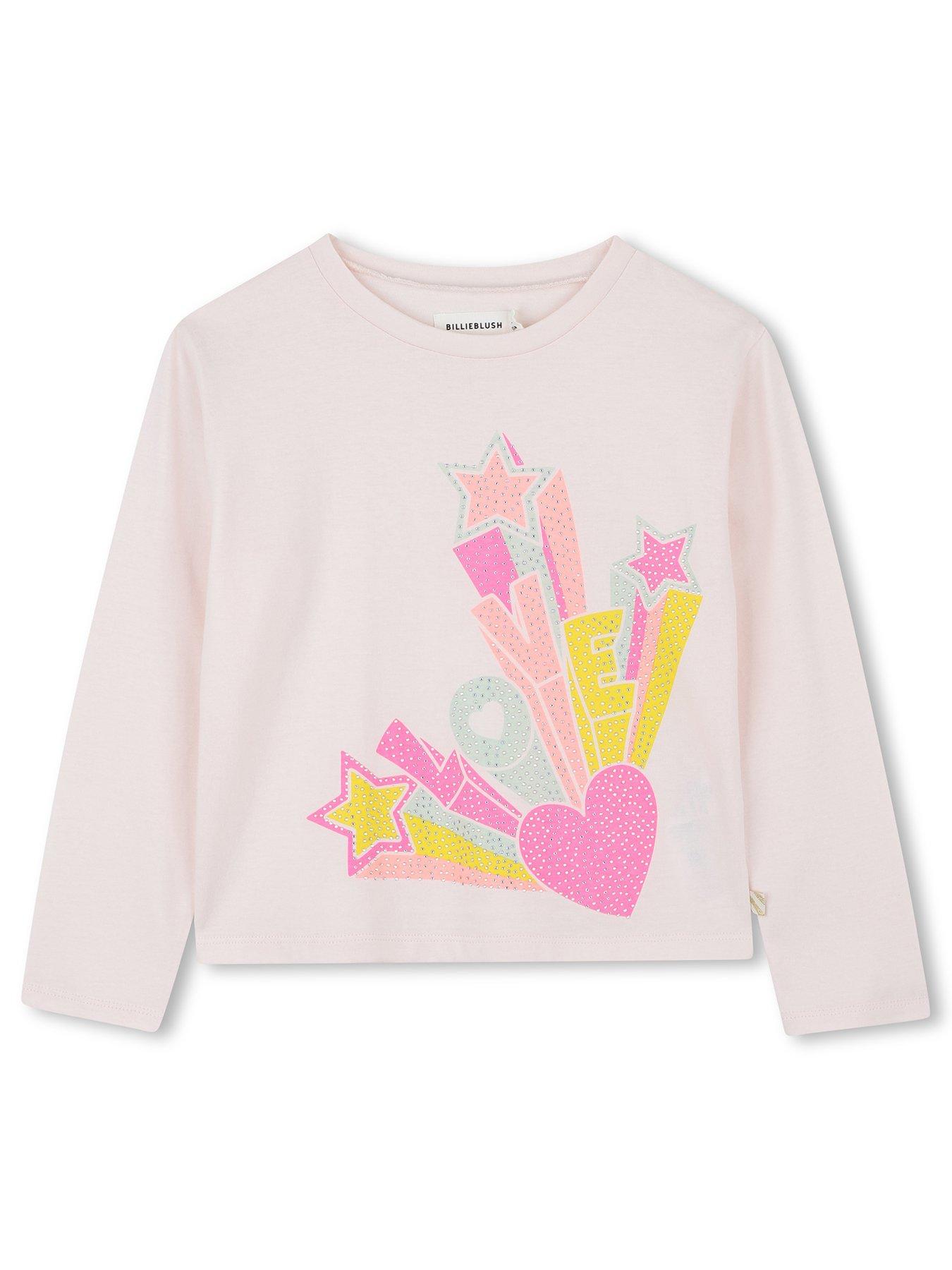 Billieblush Girls Love Long Sleeve T-Shirt - Pink