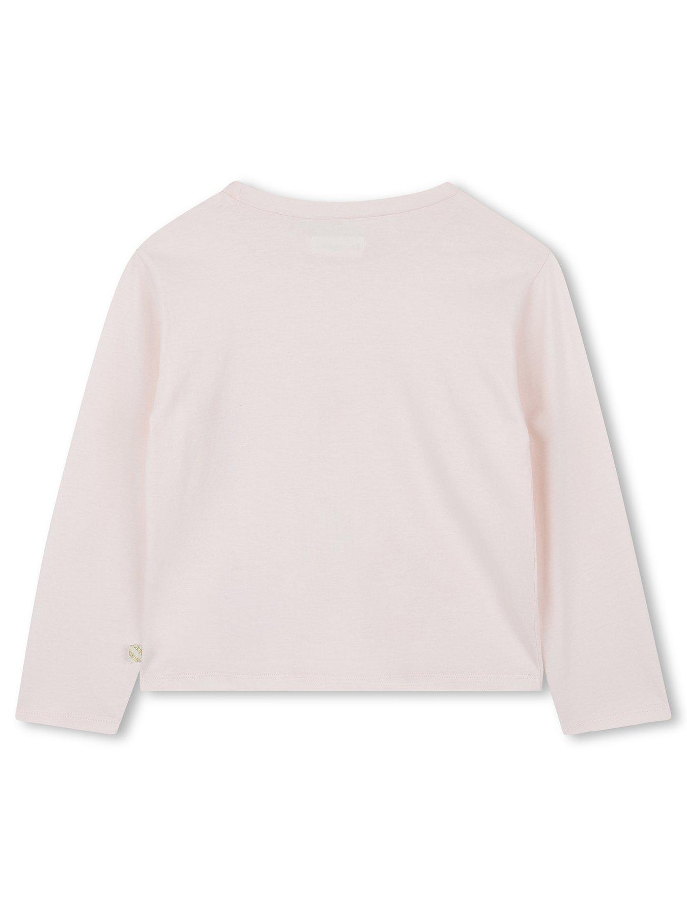 back image of billieblush-girls-love-long-sleeve-t-shirt-pink