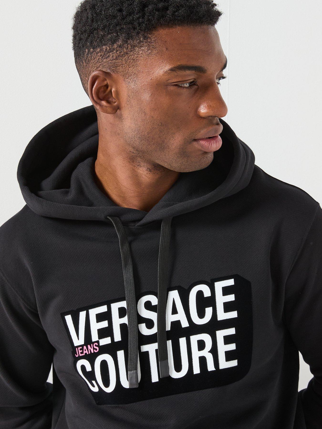 Image 5 of 6 of Versace Jeans Couture Square Logo Overhead Hoodie - Black