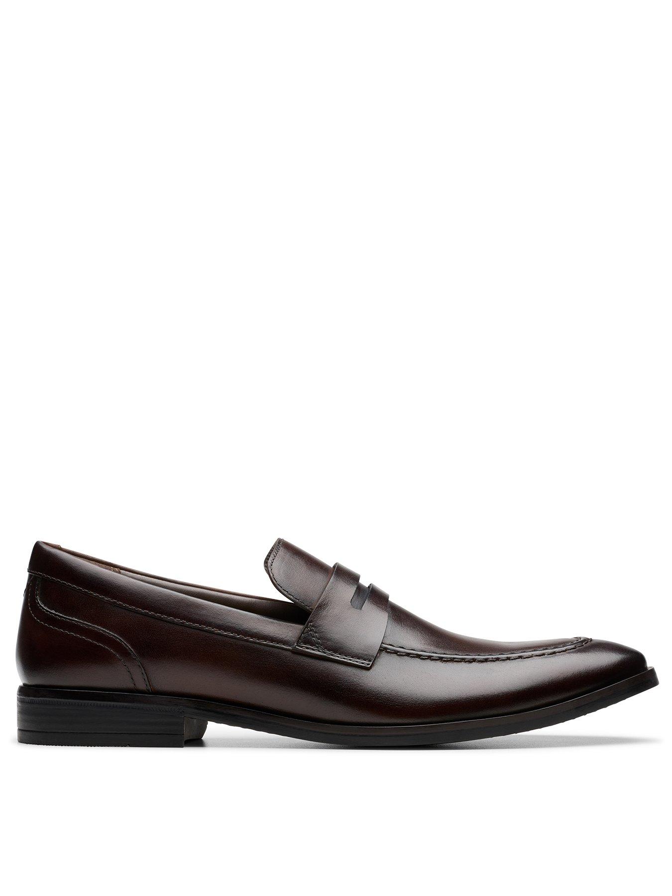 undefined Brandon Step Leather Loafers - Dark Brown