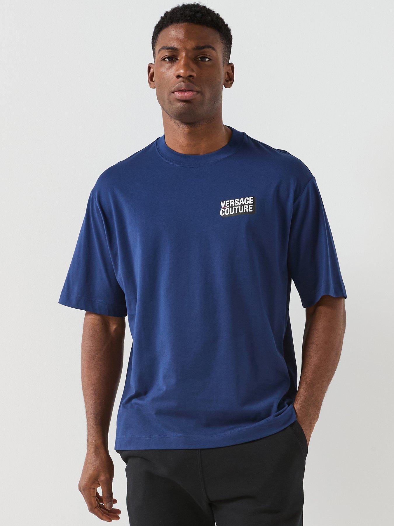 Versace Jeans Couture Square Flock Logo T-Shirt - Navy