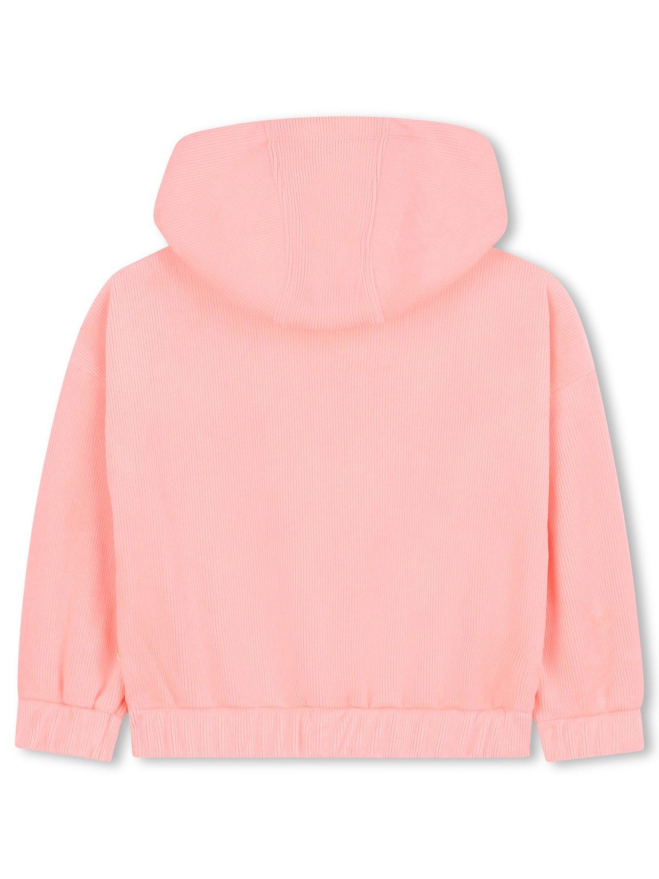  image of billieblush-girls-velour-hoodie-pink