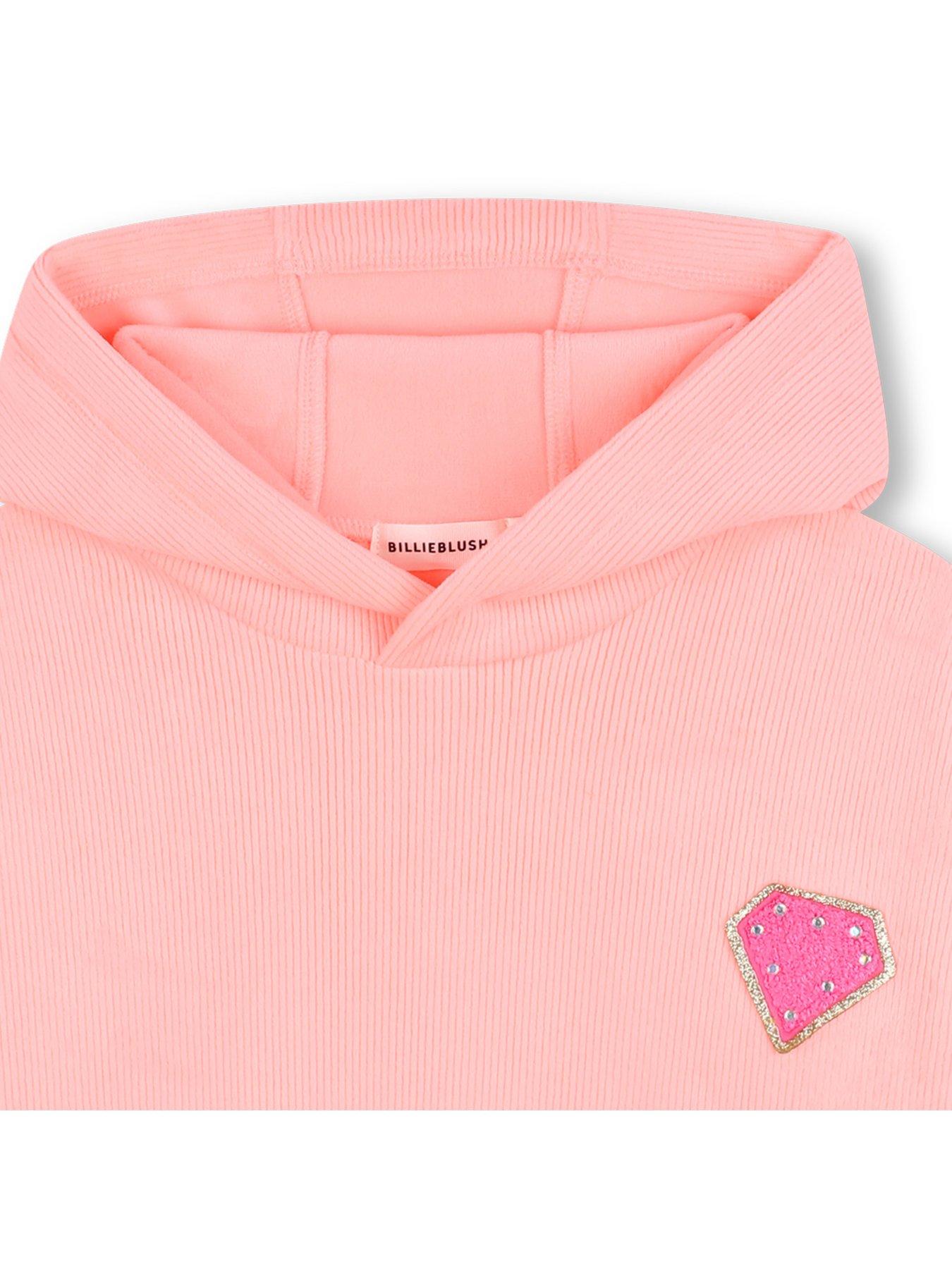  image of billieblush-girls-velour-hoodie-pink