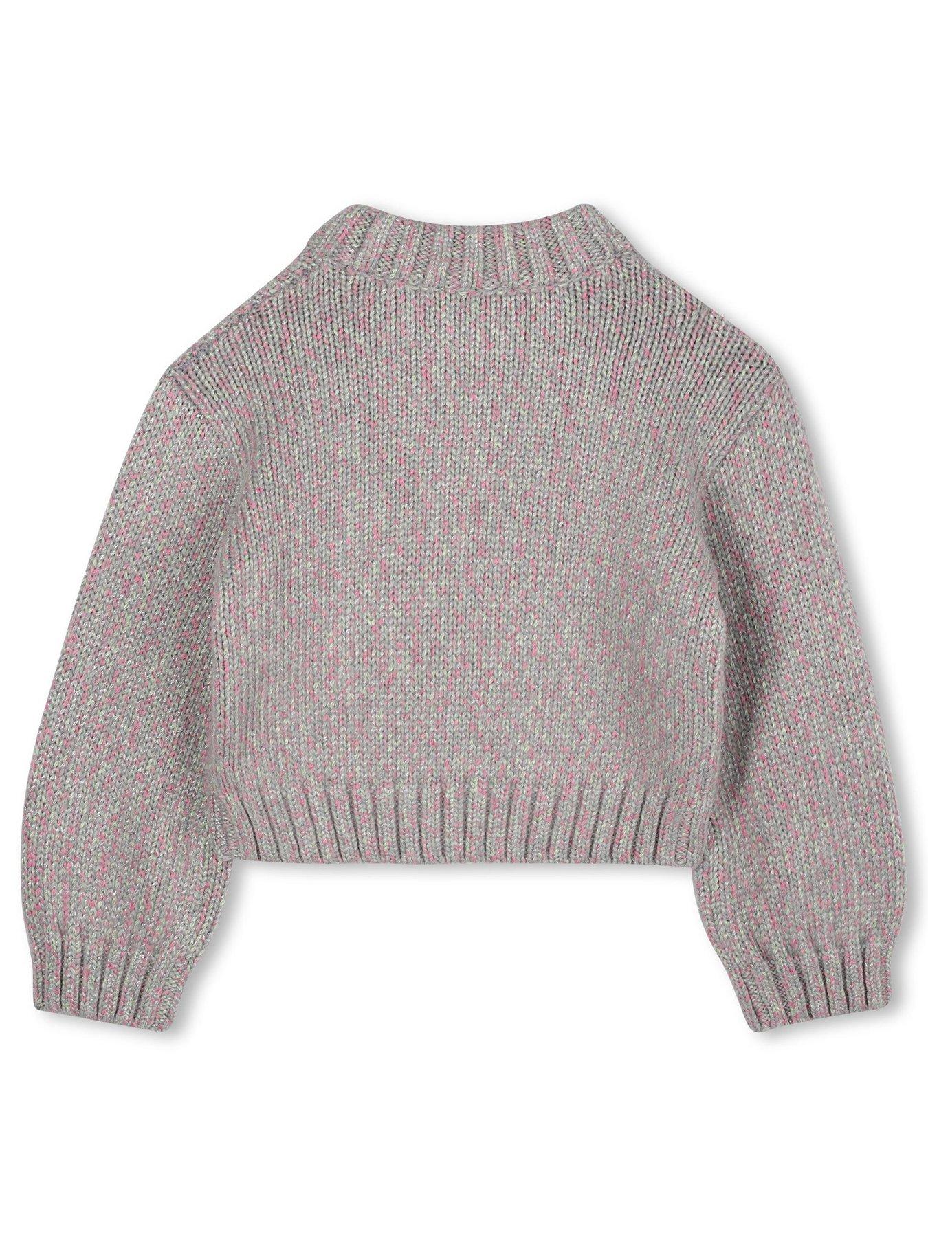 Image 2 of 3 of Billieblush Girls Sequin Pocket Knit Jumper - Grey