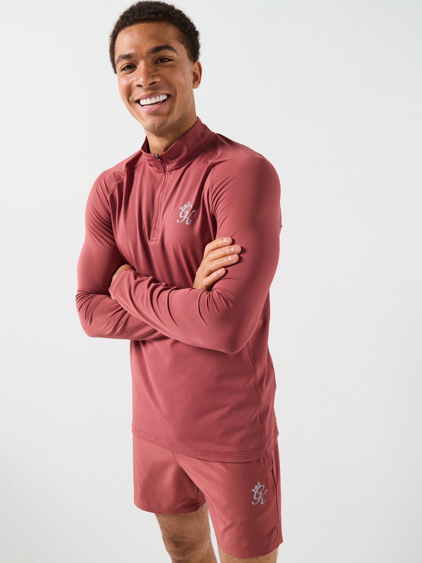 gym-king-mens-energy-14-zip-funnel-neck-top-red