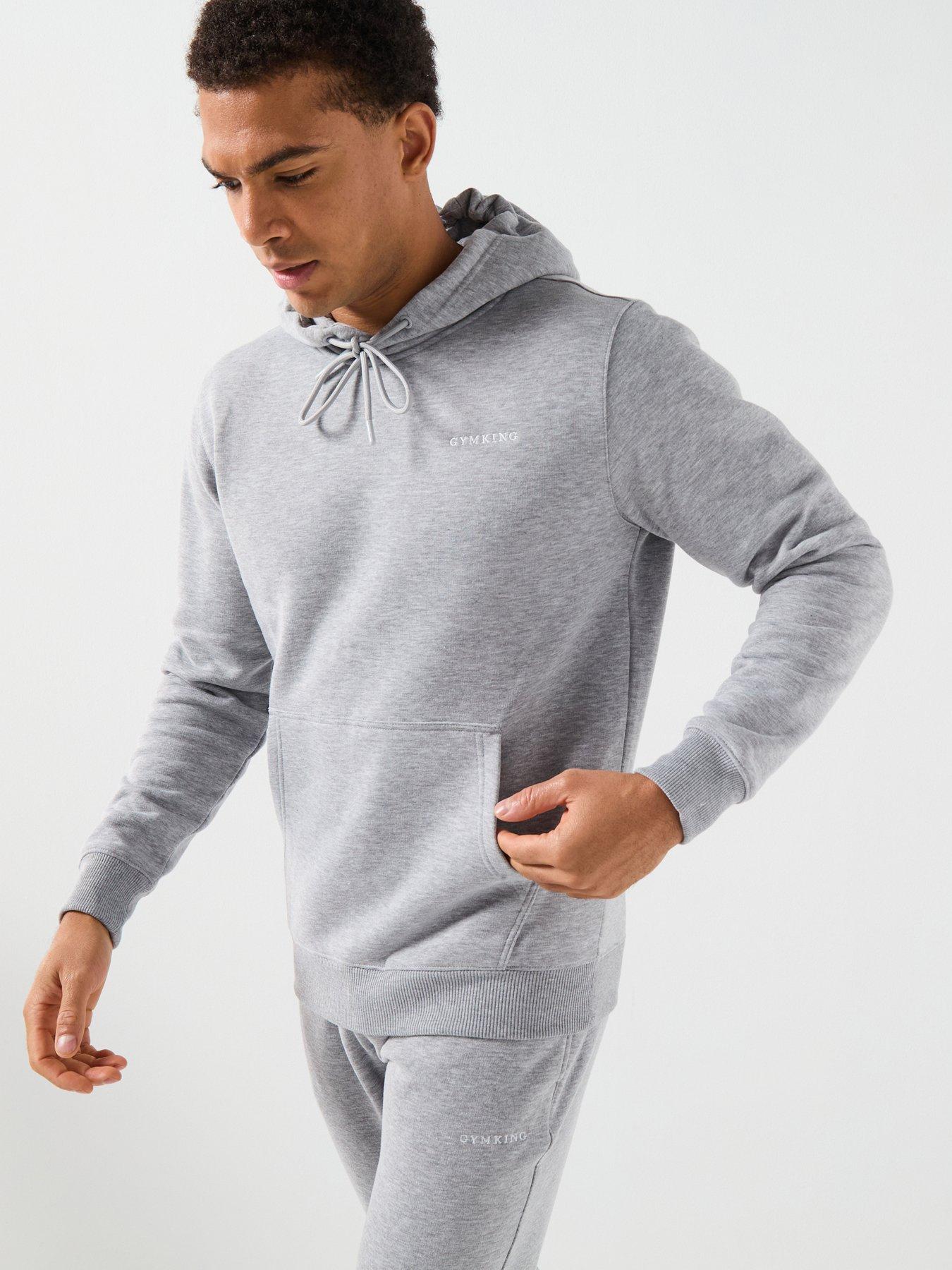 Image 1 of 6 of Gym King Mens Fundamental Linear Hoodie - White