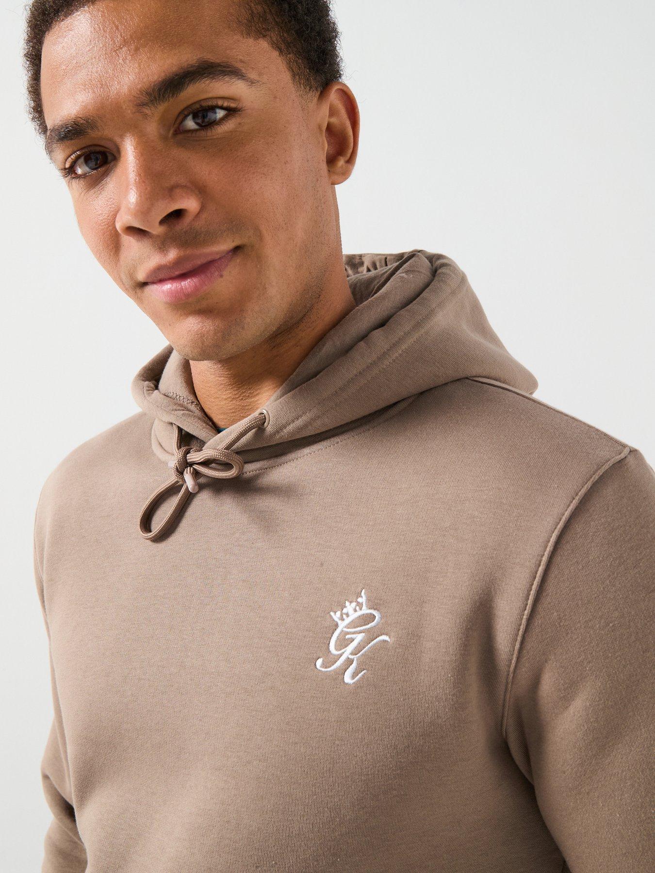  image of gym-king-mens-fundamental-fleece-hoodie-beige