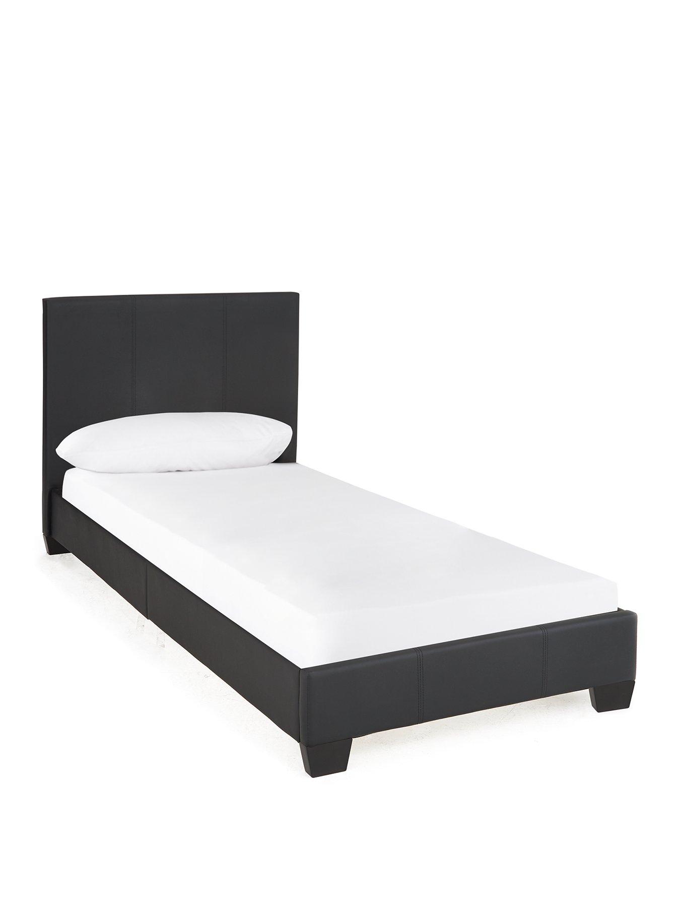  image of very-home-ellis-faux-leather-single-bedframe